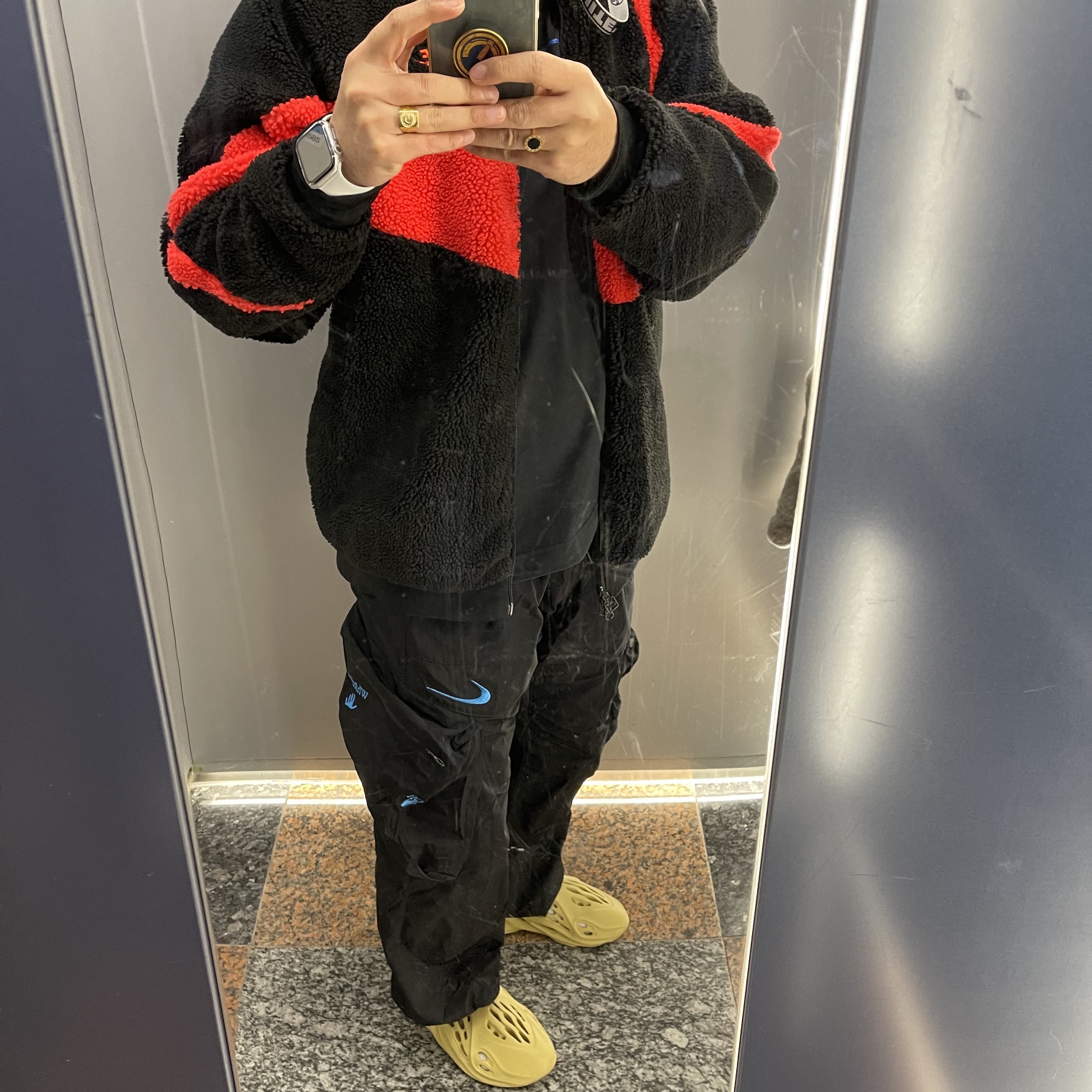 Nike x Off-White NRG Track Suit Black - Asia, Nike x Off-White NRG T-Shirt Black - Asia 착용 스타일 - 1