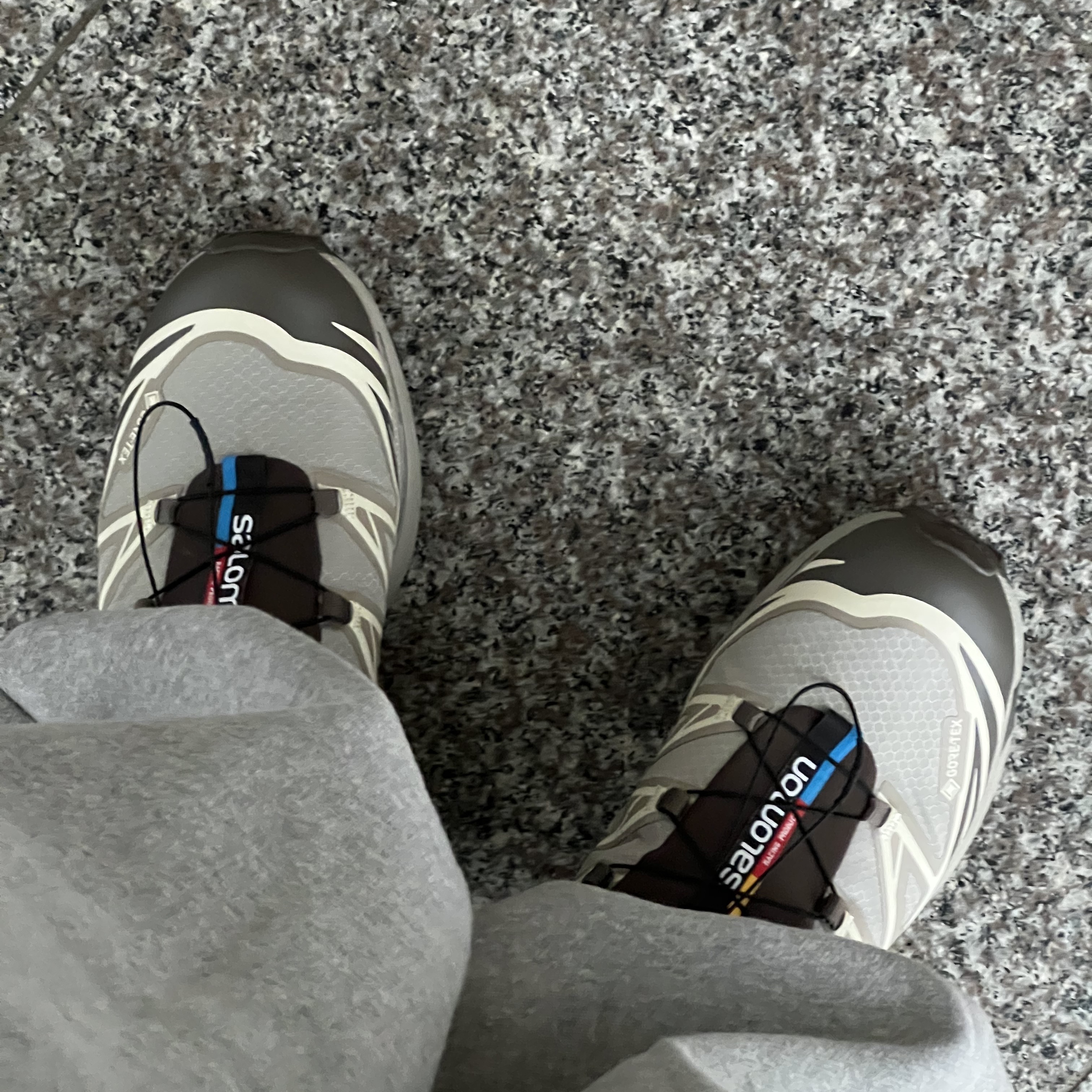 Salomon XT-6 Gore-Tex Vintage Khaki 착용 스타일