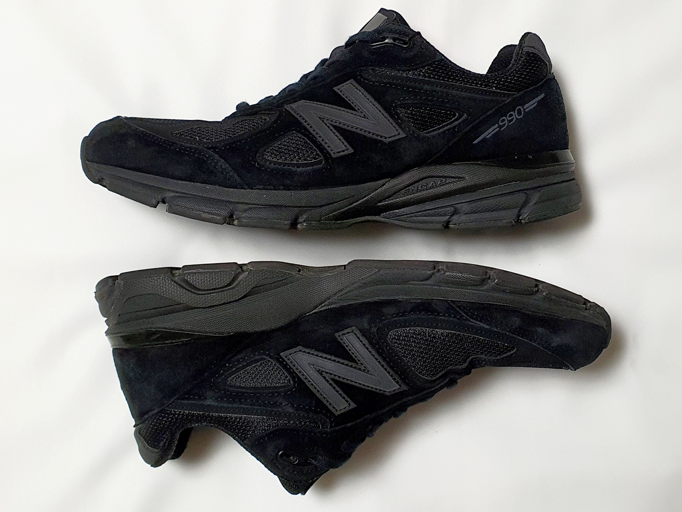 New Balance 990v4 Made in USA Black - D Standard 착용 스타일 - 4