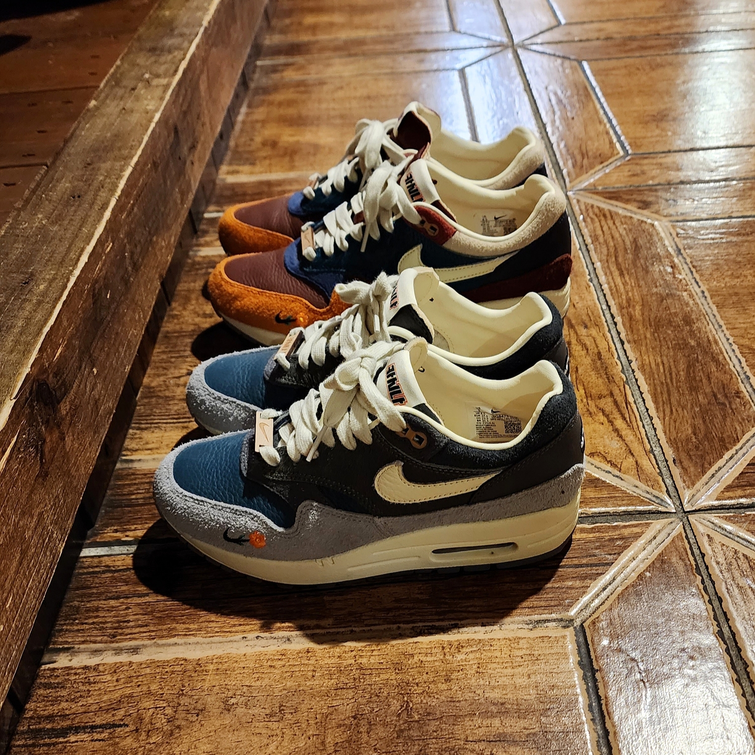 Nike x Kasina Air Max 1 SP Won-Ang Particle Grey, Nike x Kasina Air Max 1 SP Won-Ang Orange 착용 스타일