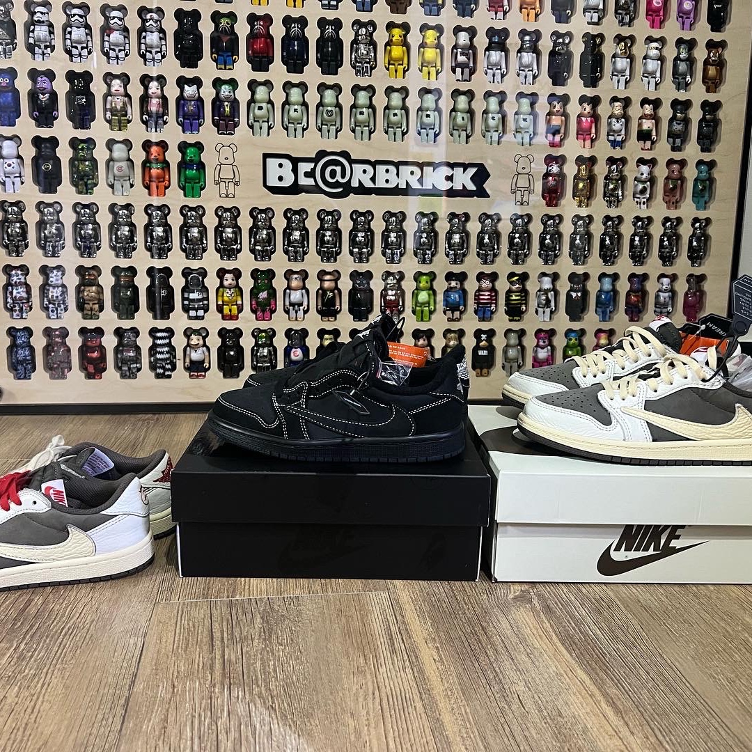 (PS) Jordan 1 x Travis Scott Retro Low OG SP Black Phantom, (PS) Jordan 1 x Travis Scott Retro Low OG SP Sail and Ridgerock 착용 스타일 - 4
