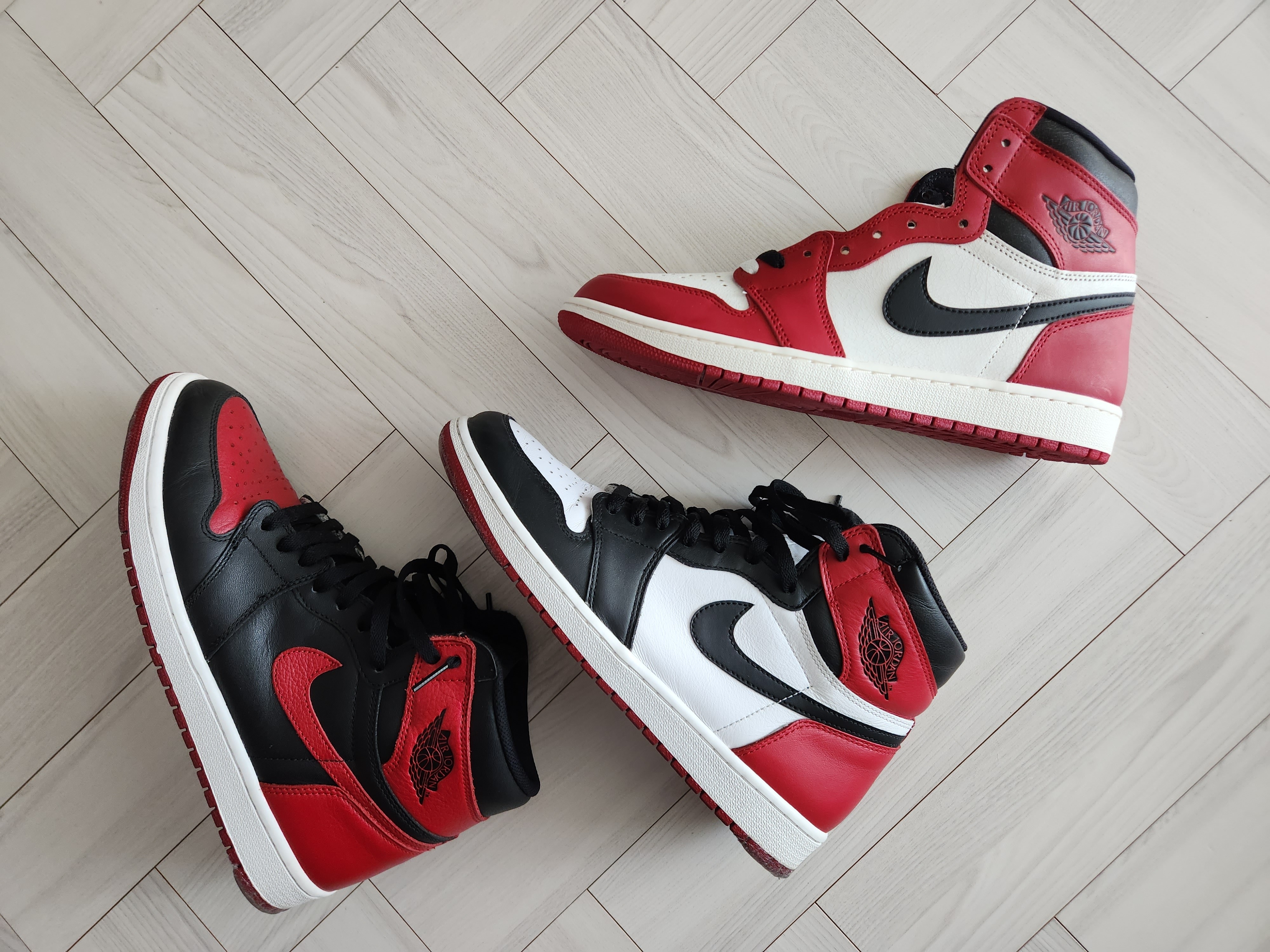 Jordan 1 Retro High OG Chicago 2022, Jordan 1 Retro High OG Black Toe 2016 착용 스타일 - 2