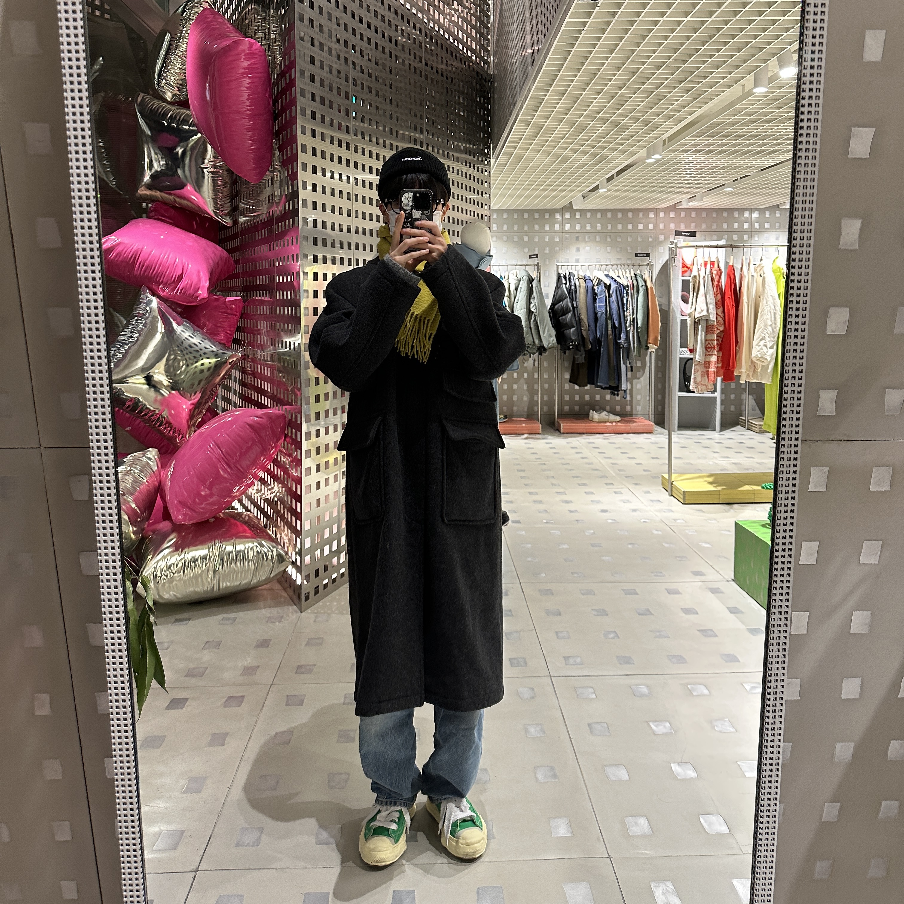 Maison Mihara Yasuhiro Hank VL OG Sole Canvas Low-top Sneakers Green, Stussy Basic Cuff Beanie Black 착용 스타일