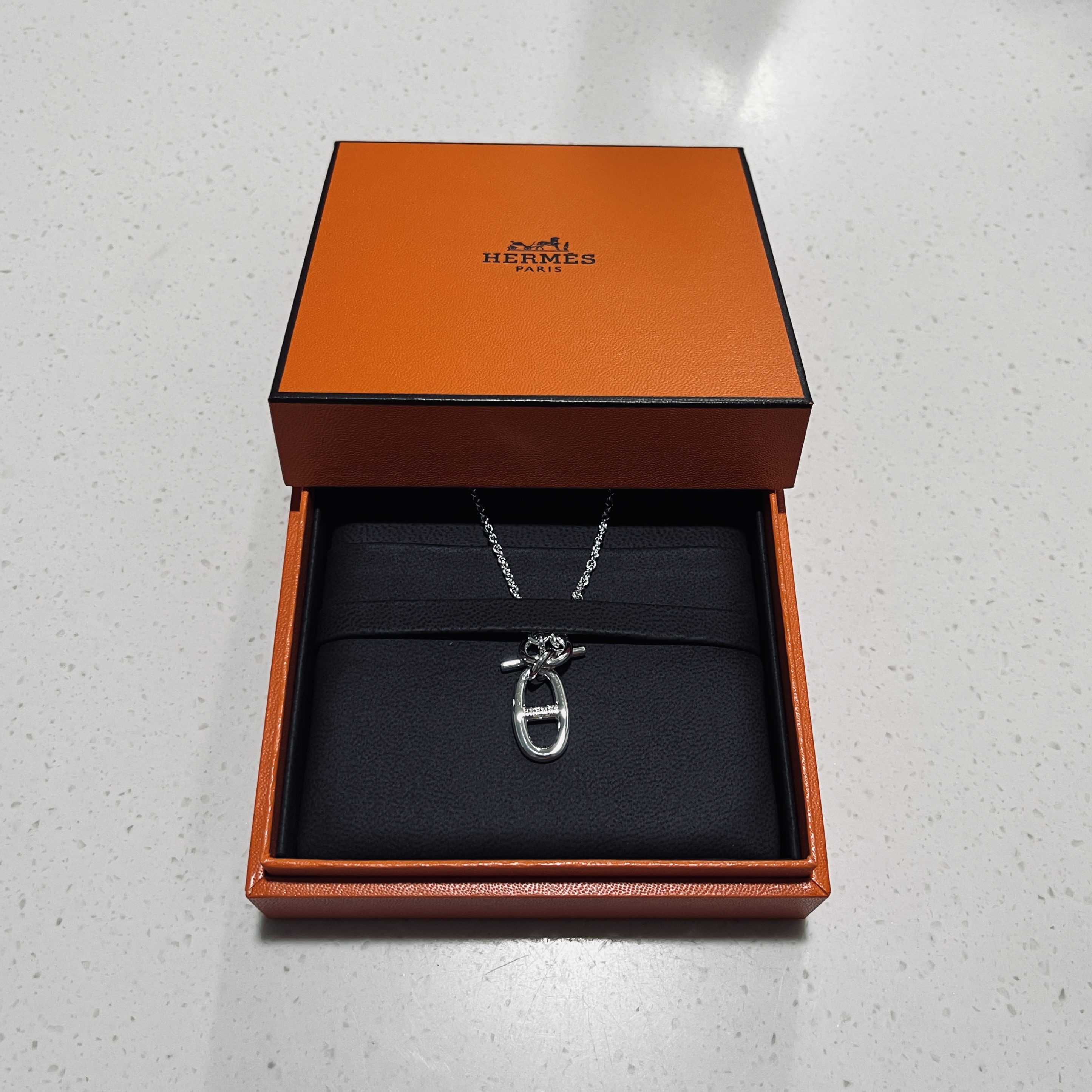 (W) Hermes Chaine D'Ancre Pendant Sterling Silver 착용 스타일 - 2