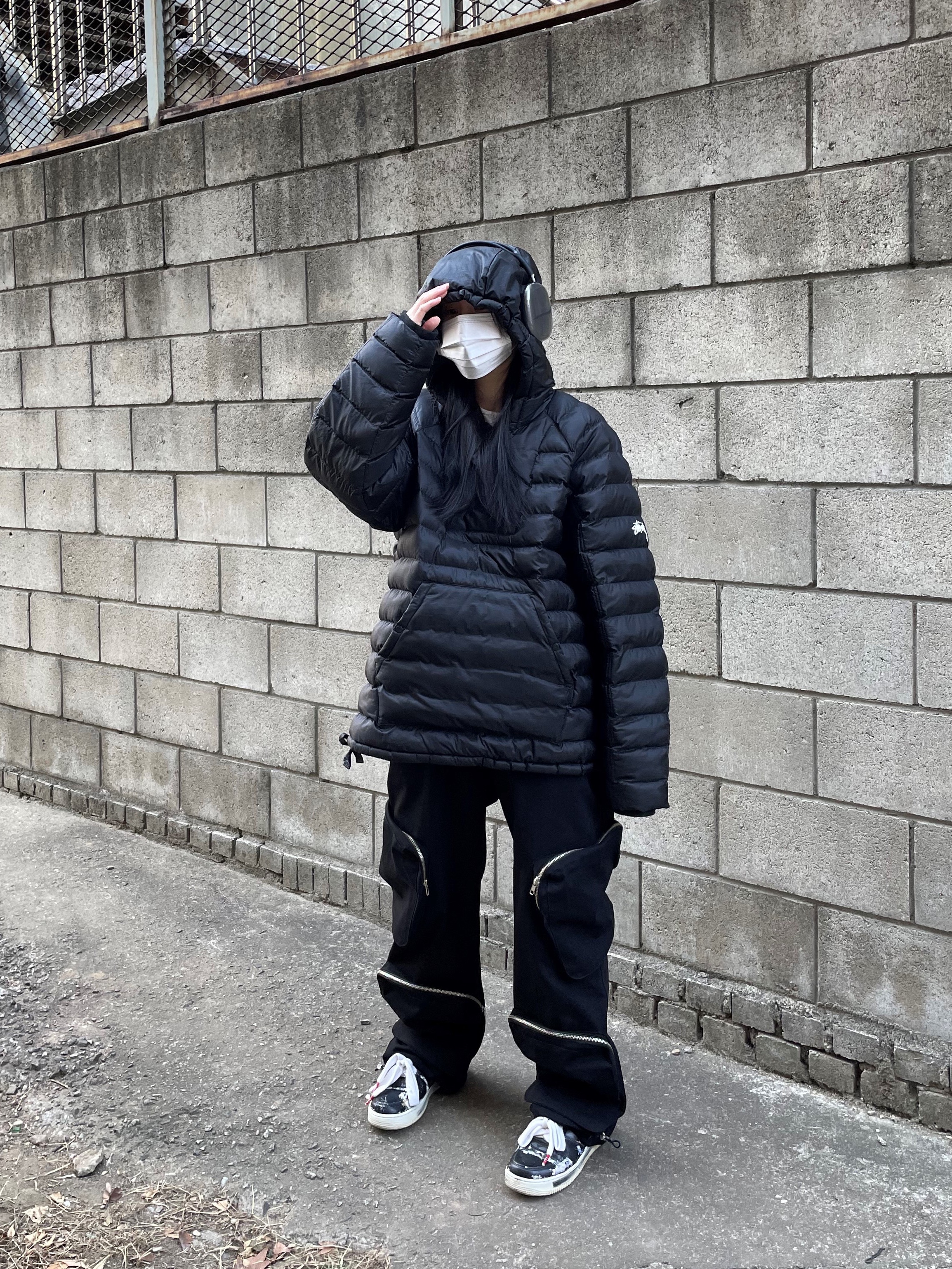 Nike x Peaceminusone Air Force 1 Low Para-Noise, Apple AirPods Max Lightning Space Gray (Korean Ver.) 착용 스타일
