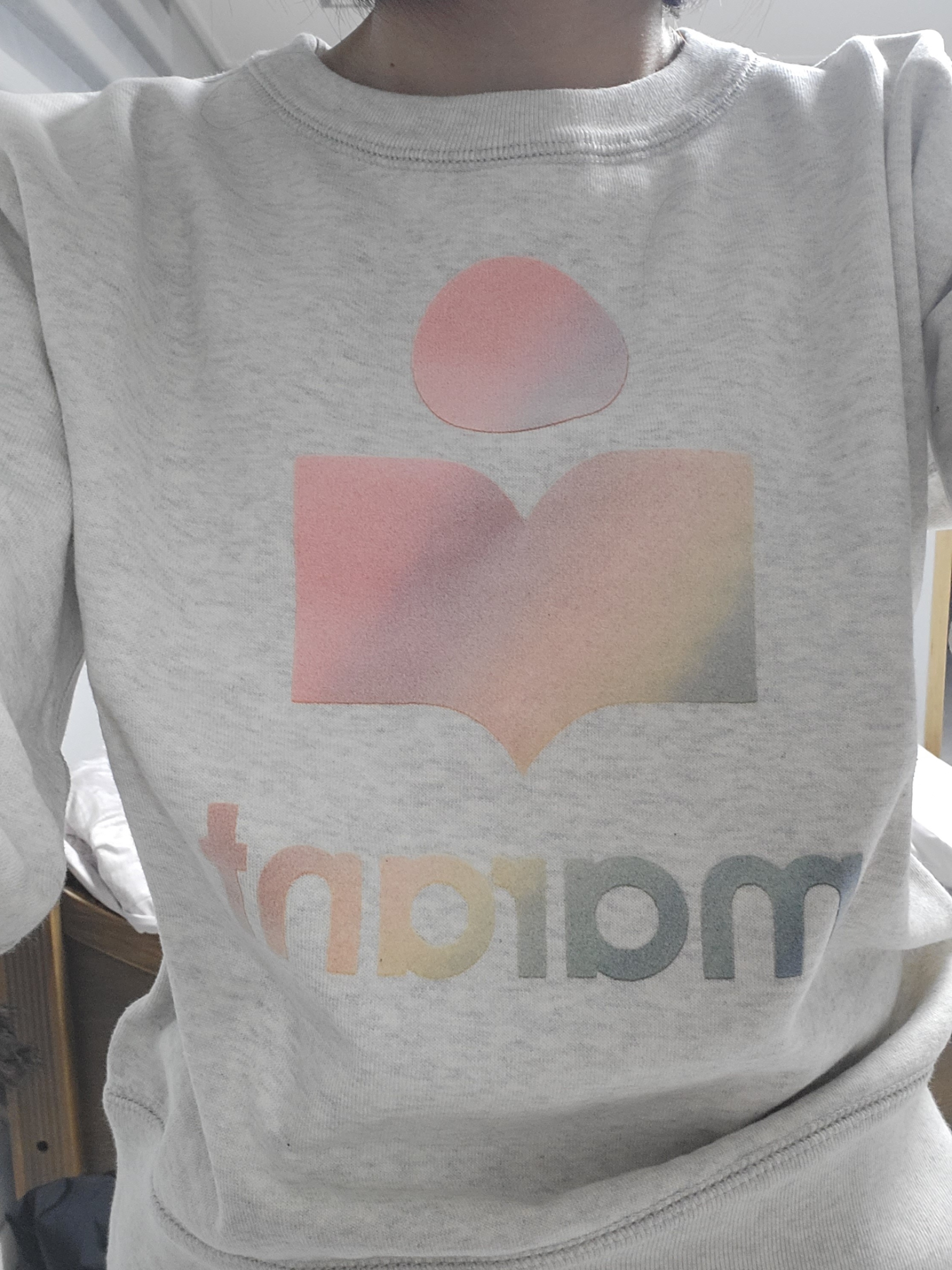 (W) Isabel Marant Mobyli Logo Sweatshirt Ecru - 22FW 착용 스타일