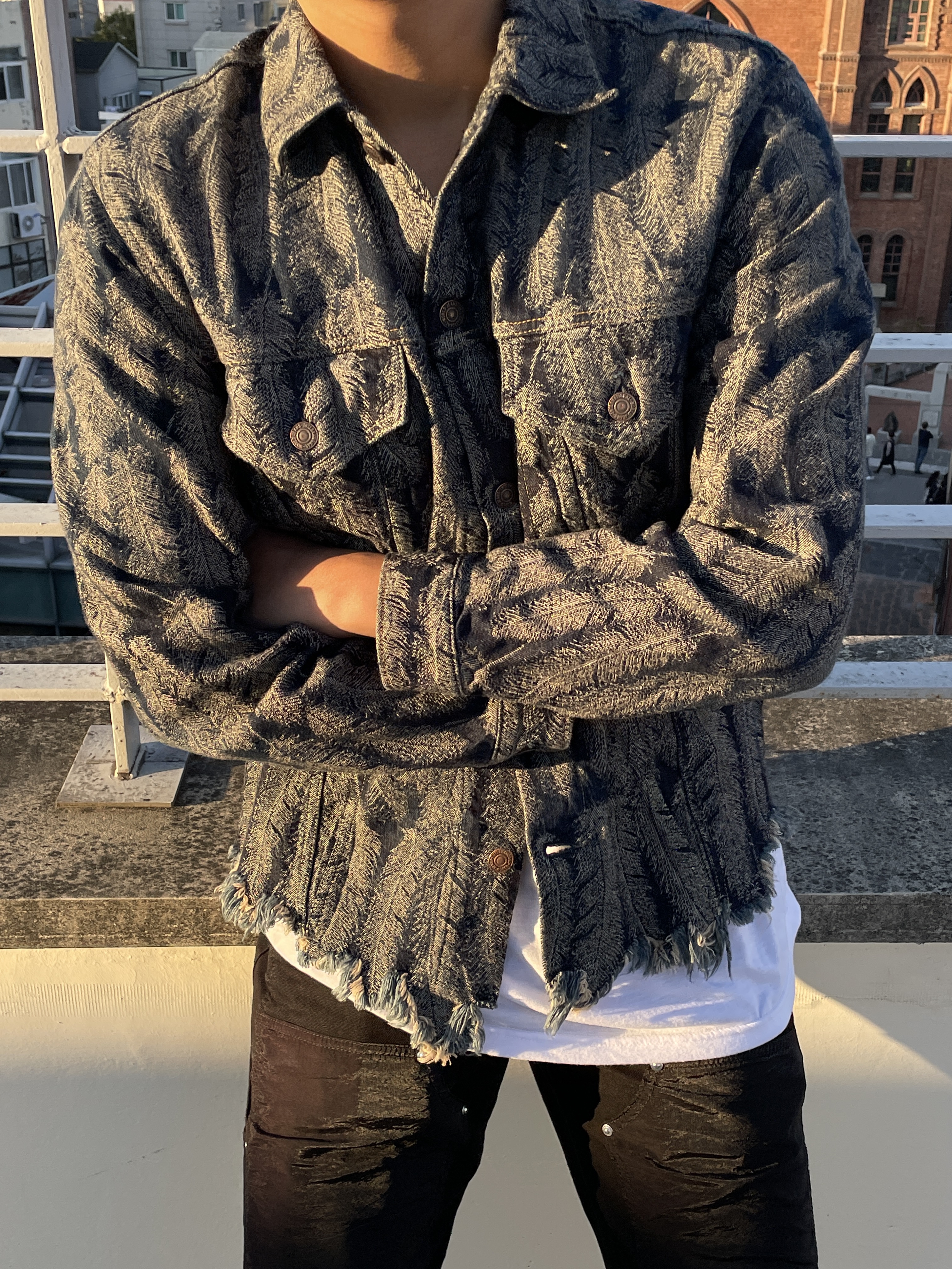 Kapital 12 oz. Feather Denim 3rd Jacket Indigo 착용 스타일 - 2