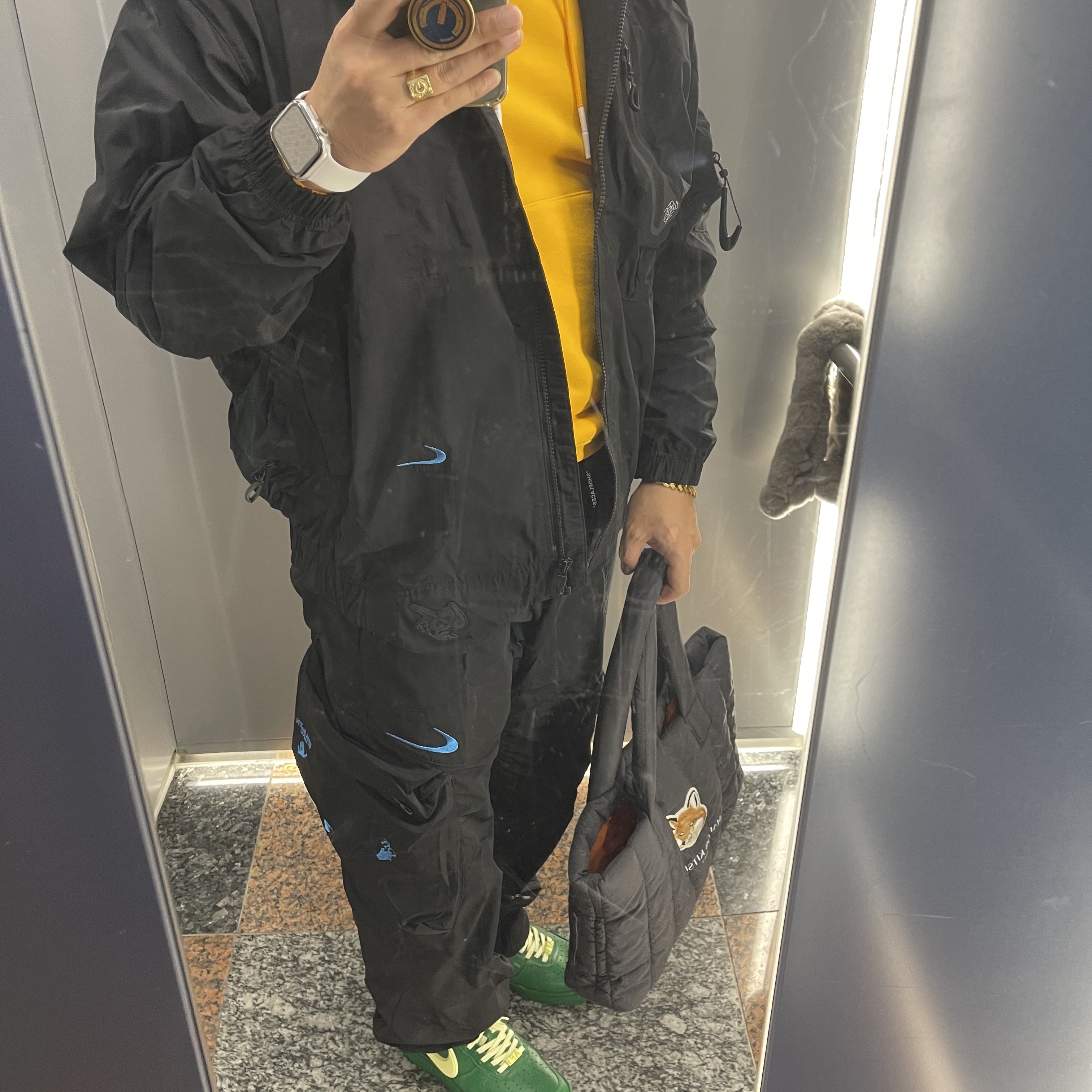 Nike x Off-White NRG Track Suit Black - Asia 착용 스타일 - 1