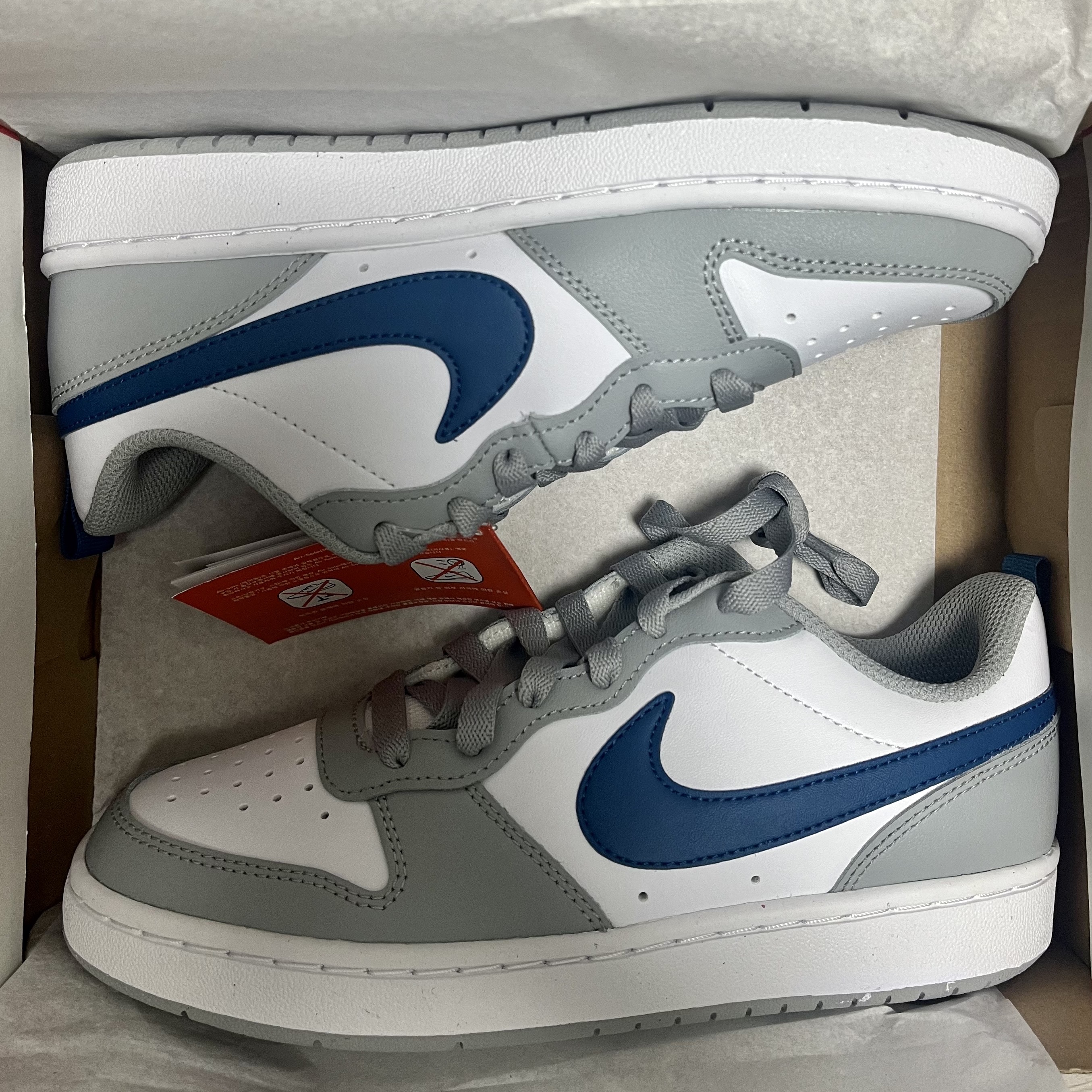 (GS) Nike Court Borough Low 2 Light Smoke Grey 착용 스타일