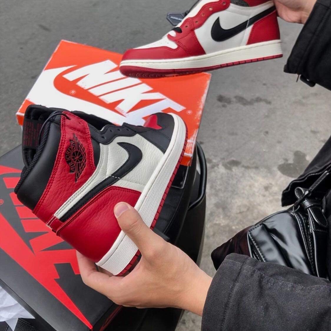 Jordan 1 Retro High OG Chicago 2022, Jordan 1 Retro High OG Bred Toe 착용 스타일