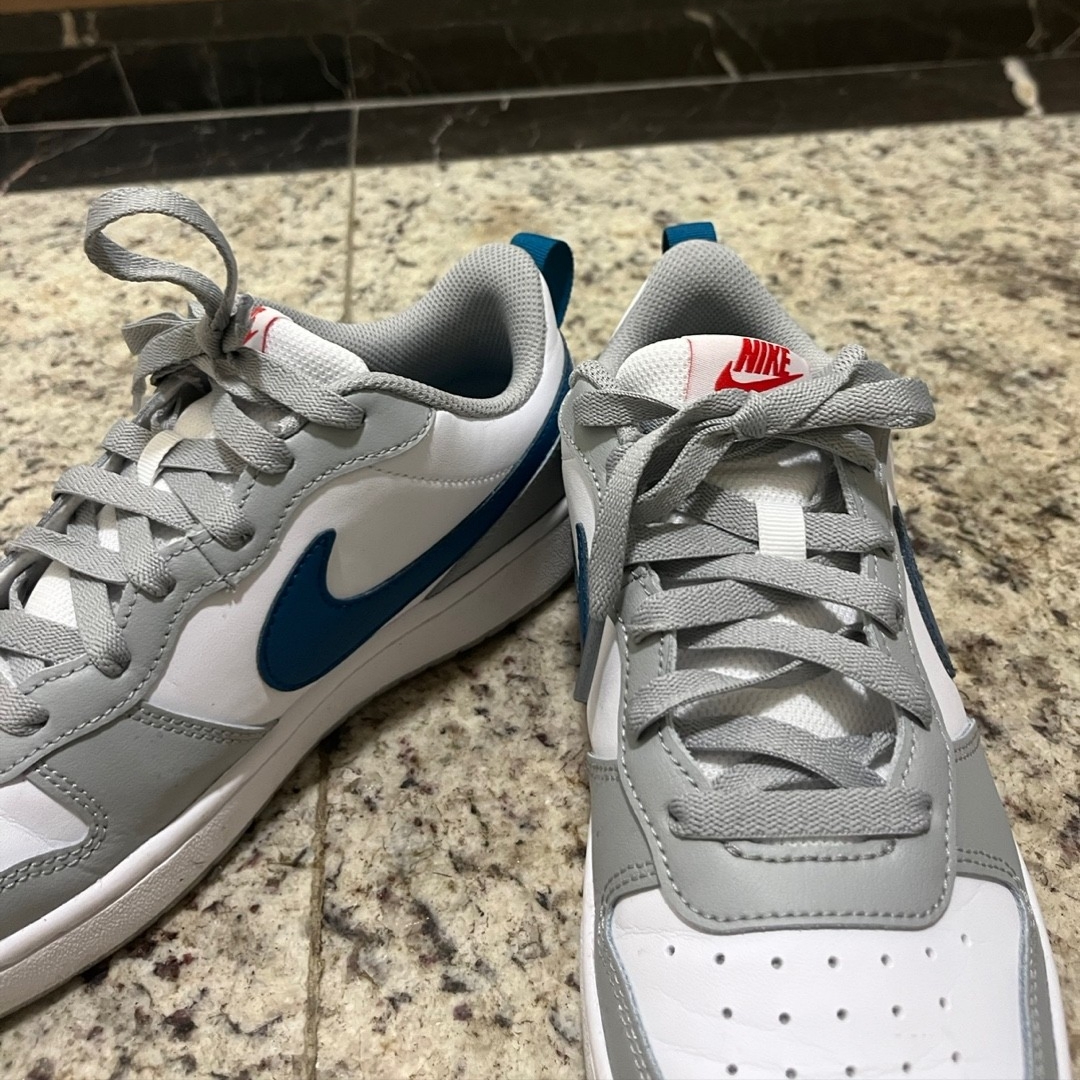 (GS) Nike Court Borough Low 2 Light Smoke Grey 착용 스타일 - 1