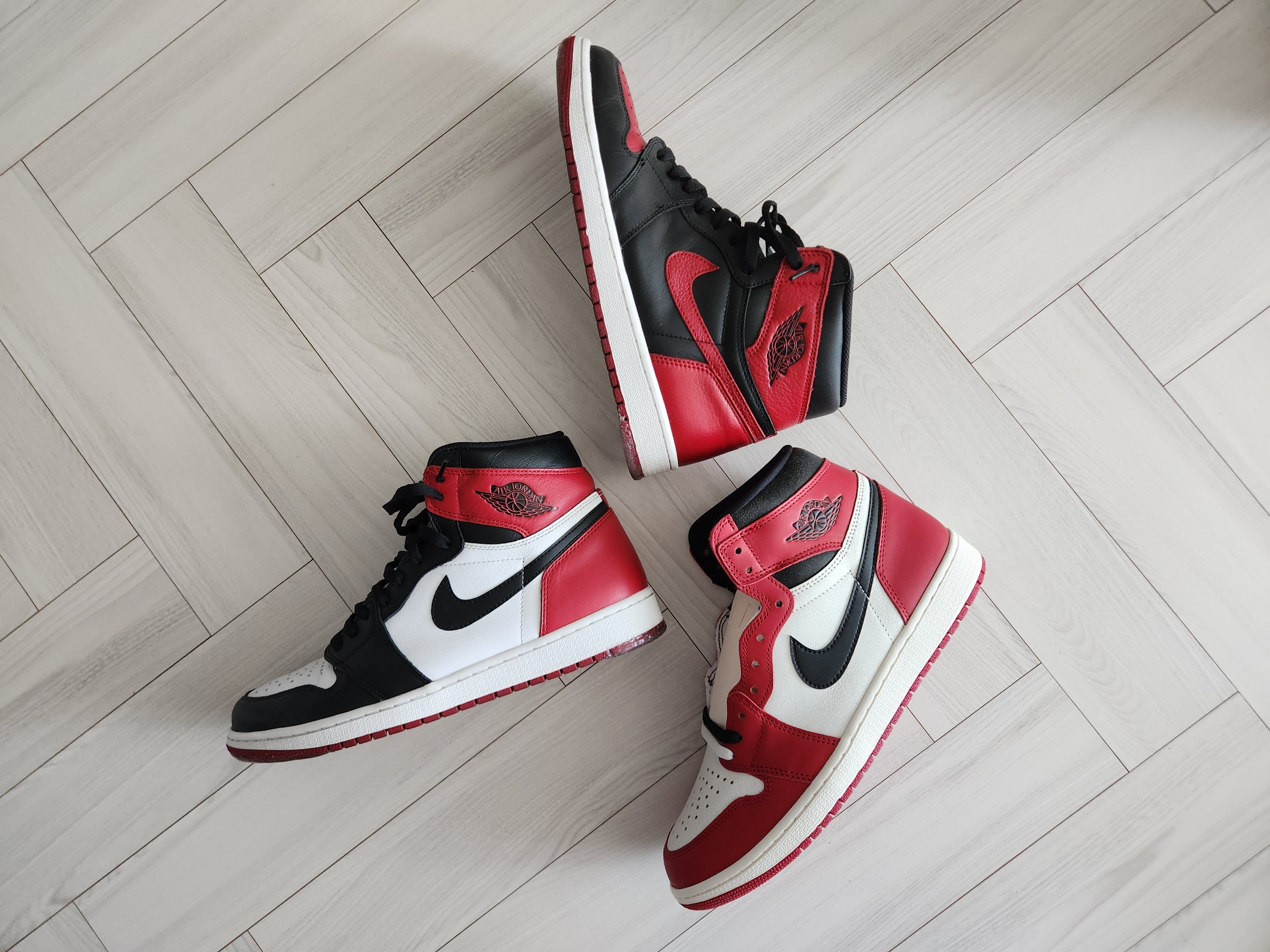 Jordan 1 Retro High OG Chicago 2022, Jordan 1 Retro High OG Black Toe 2016 착용 스타일 - 3