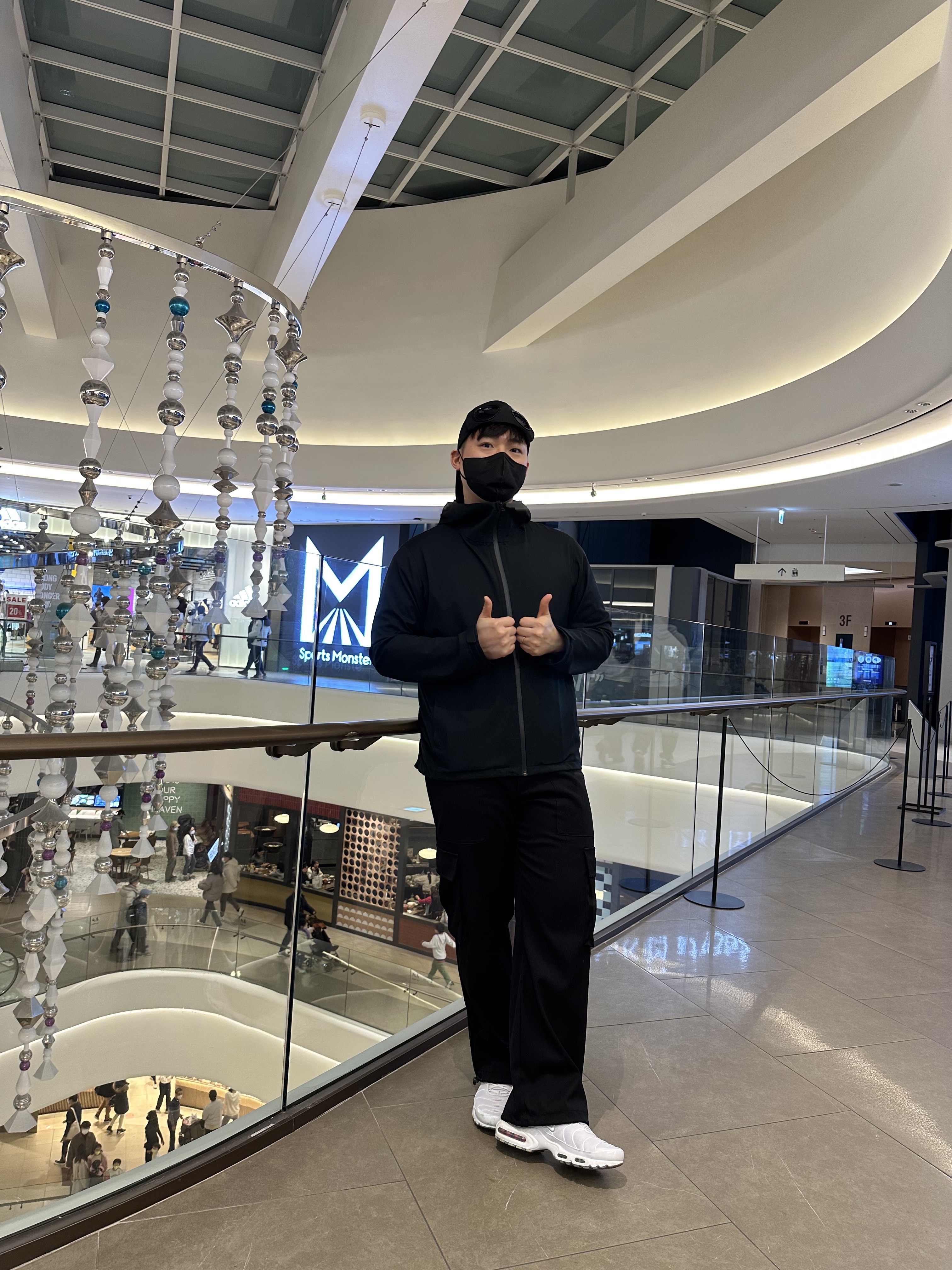 C.P. Company Gabardine Goggle Cap Black - 22SS, Nike Air Max Plus White 착용 스타일 - 2