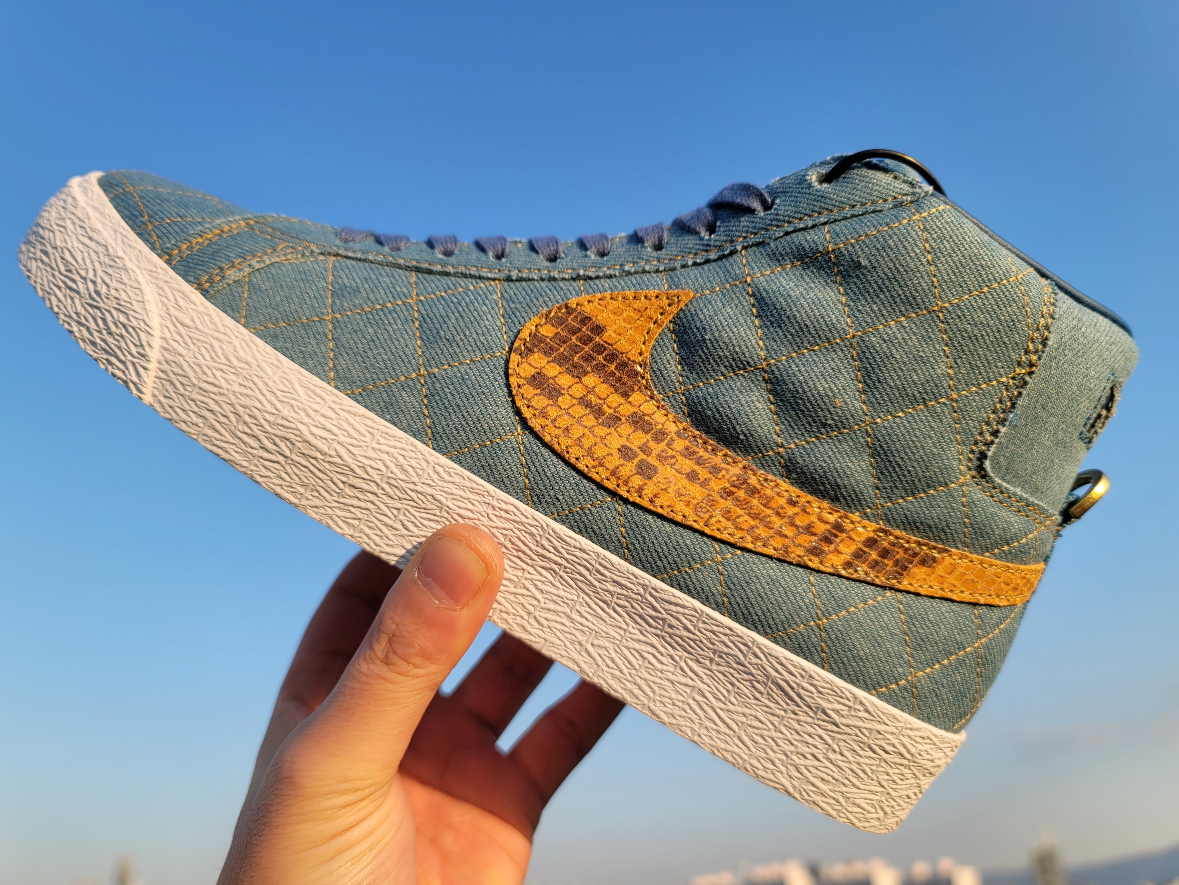 Nike x Supreme SB Zoom Blazer Mid QS 2 Industrial Blue 착용 스타일