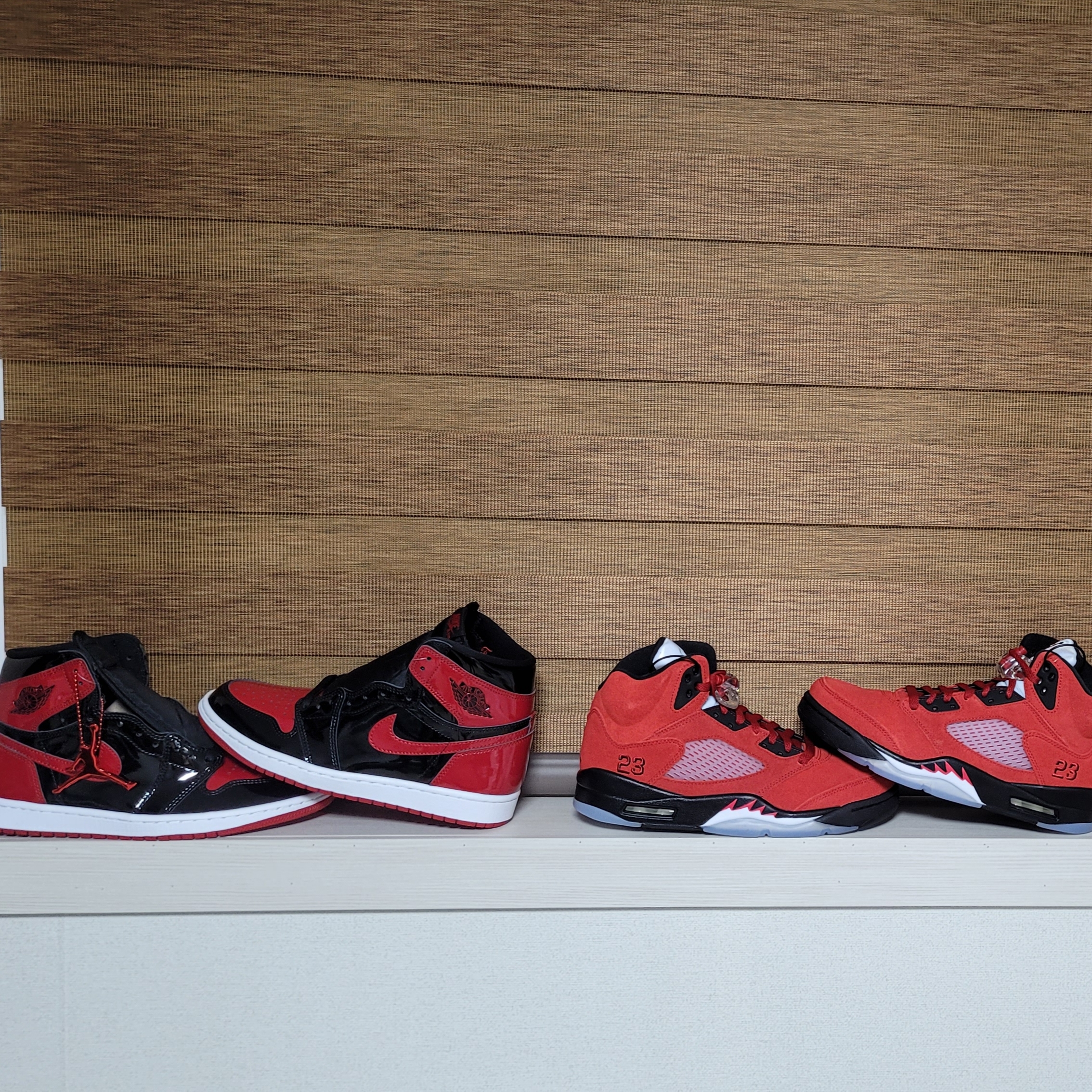Jordan 5 Retro Toro Bravo, Jordan 1 Retro High OG Patent Bred 착용 스타일
