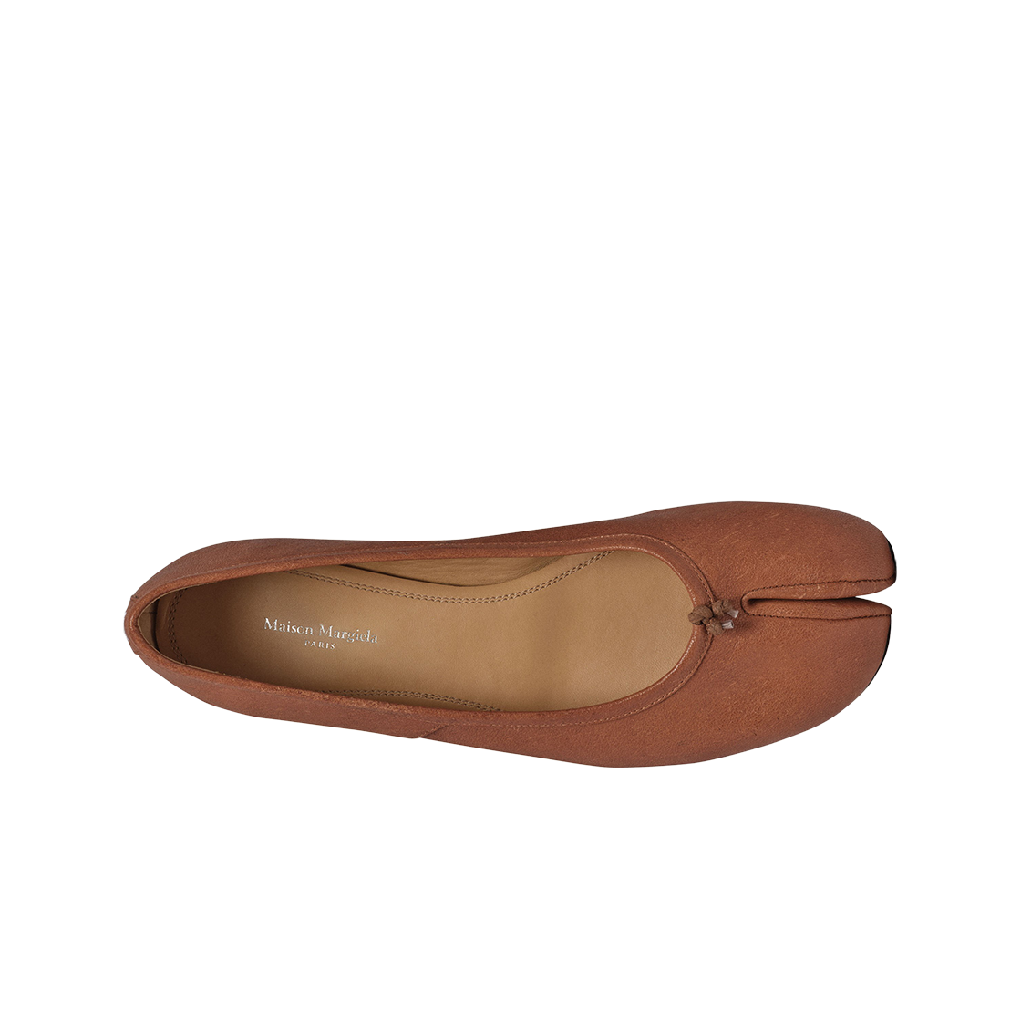 (W) 메종 마르지엘라 타비 레더 발레리나 슈즈 넛멕((W) Maison Margiela Tabi Leather Ballerina Shoes Nutmeg) - 2