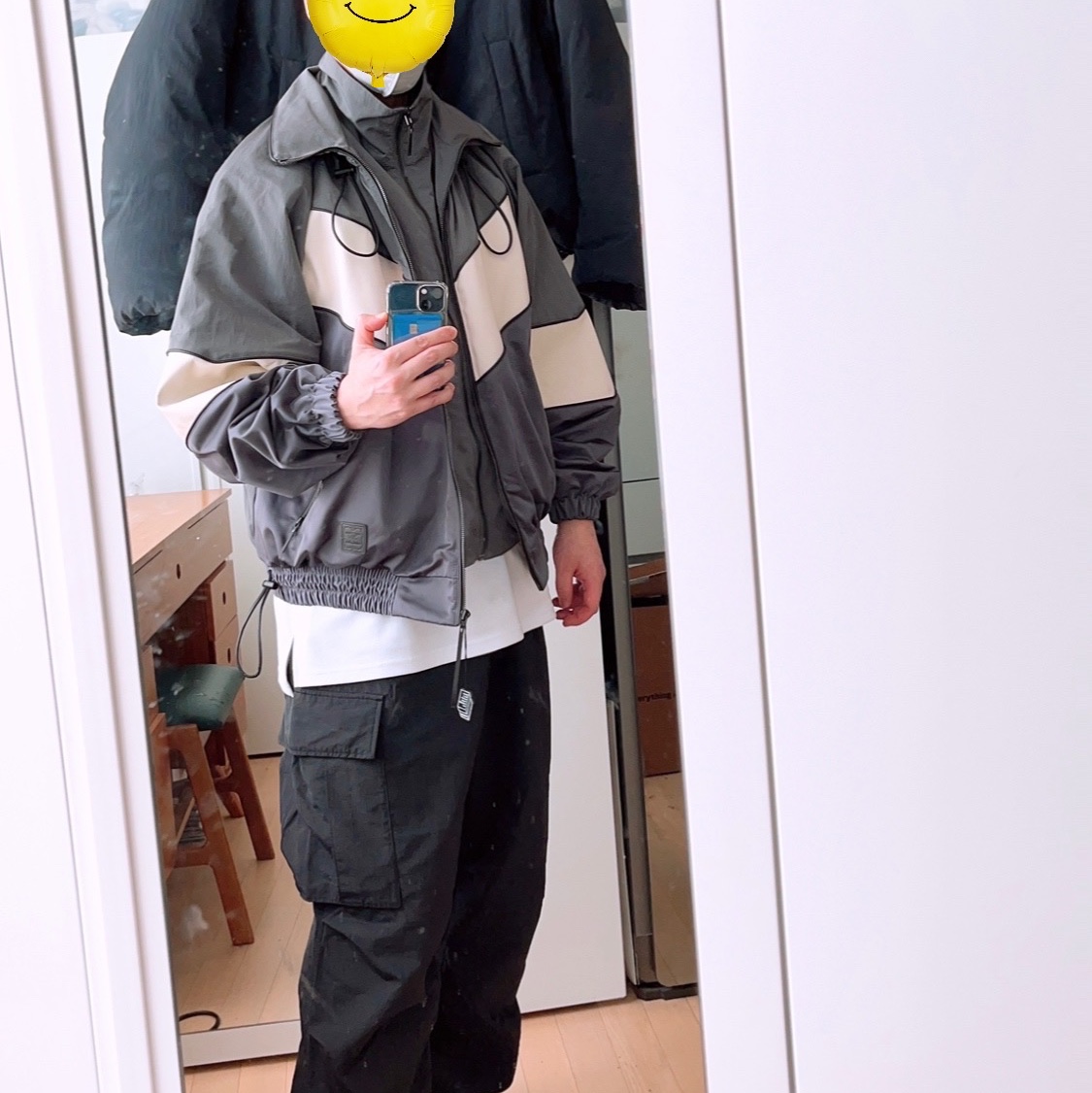 Ader Error Mem Jumper Grey 착용 스타일