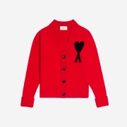 AMI de Coeur Oversize Intarsia Cardigan Red Black