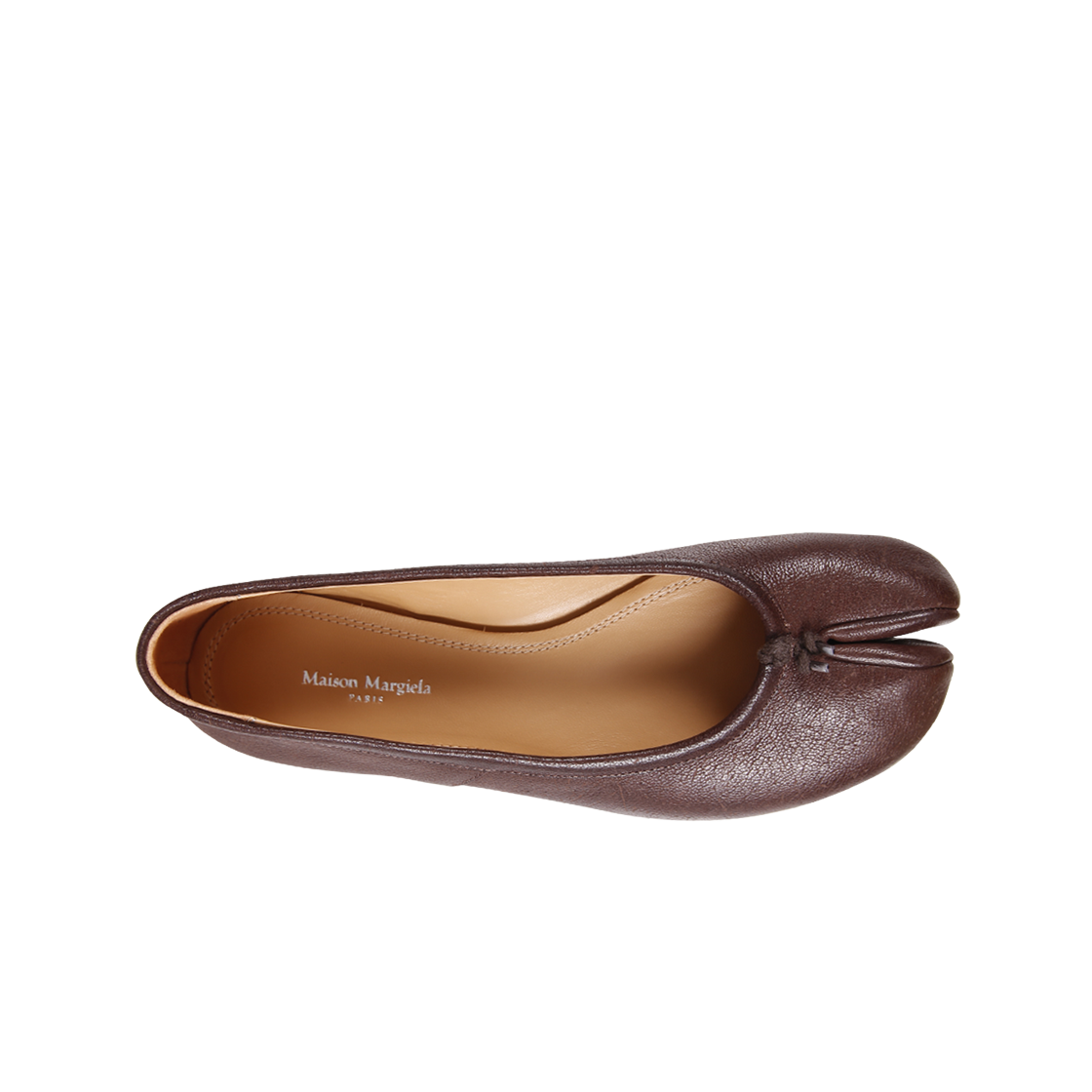 (W) 메종 마르지엘라 타비 레더 발레리나 슈즈 넛멕((W) Maison Margiela Tabi Leather Ballerina Shoes Nutmeg) - 2