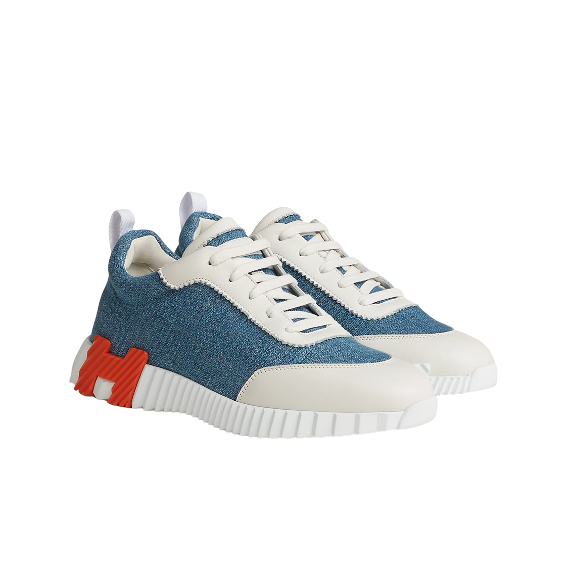 에르메스 바운싱 스니커즈 쉐브론 데님 카프스킨 & 블루 클레어 블랑(Hermes Bouncing Sneakers Chevron Denim Calfskin & Bleu Clair Blanc) - 2