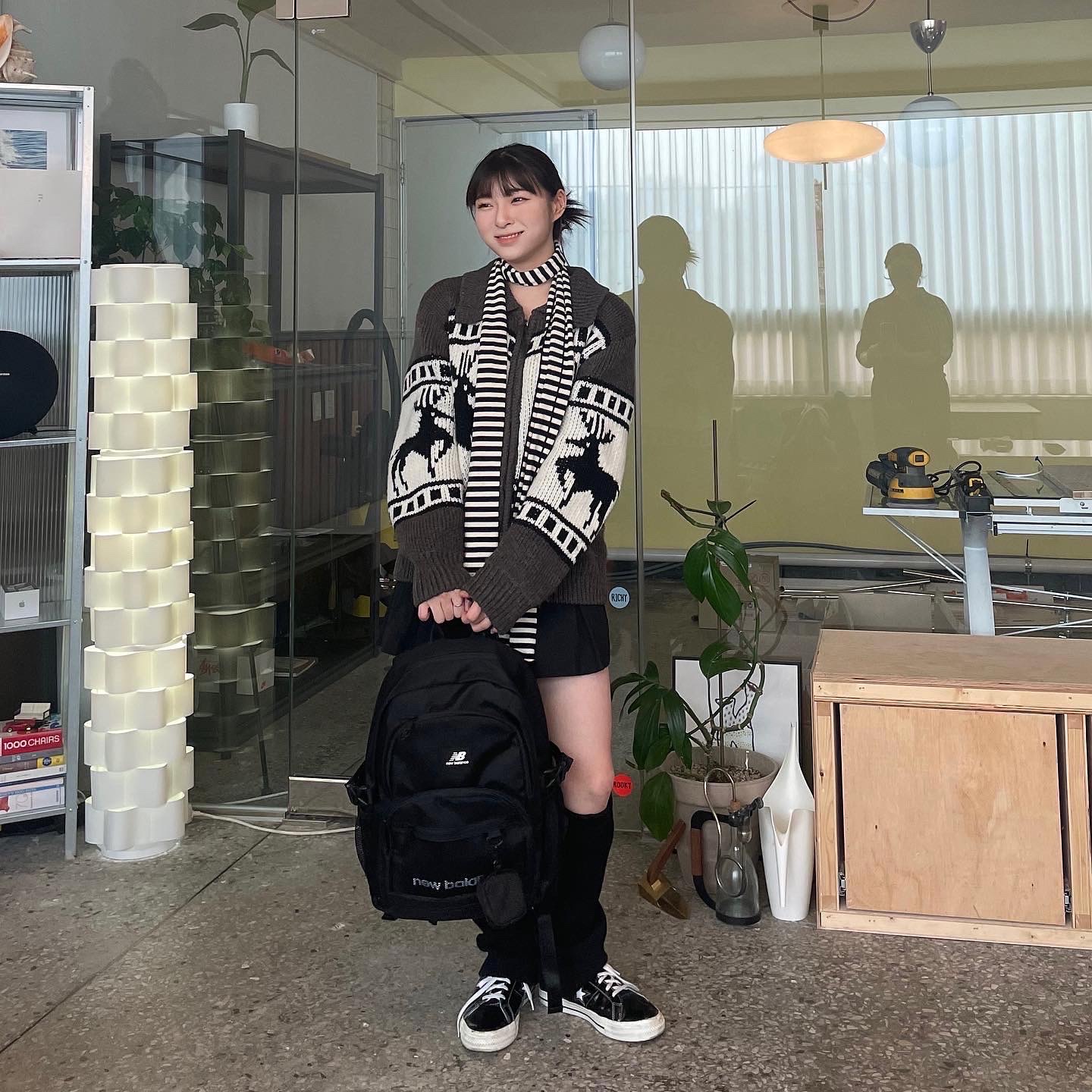 Converse One Star Ox Black 착용 스타일 - 1