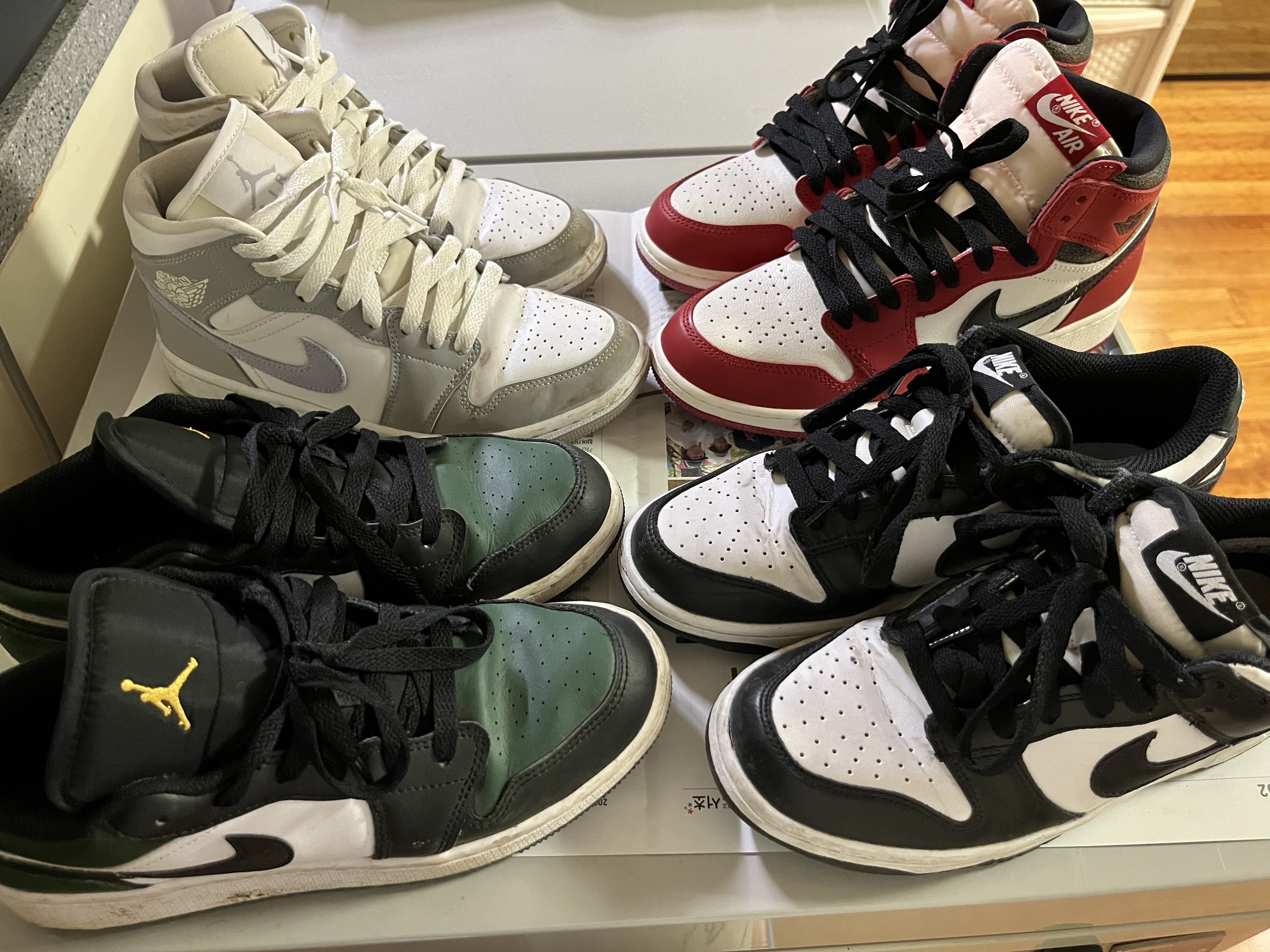 Jordan 1 Retro High OG Chicago 2022, Jordan 1 Low Green Toe 착용 스타일