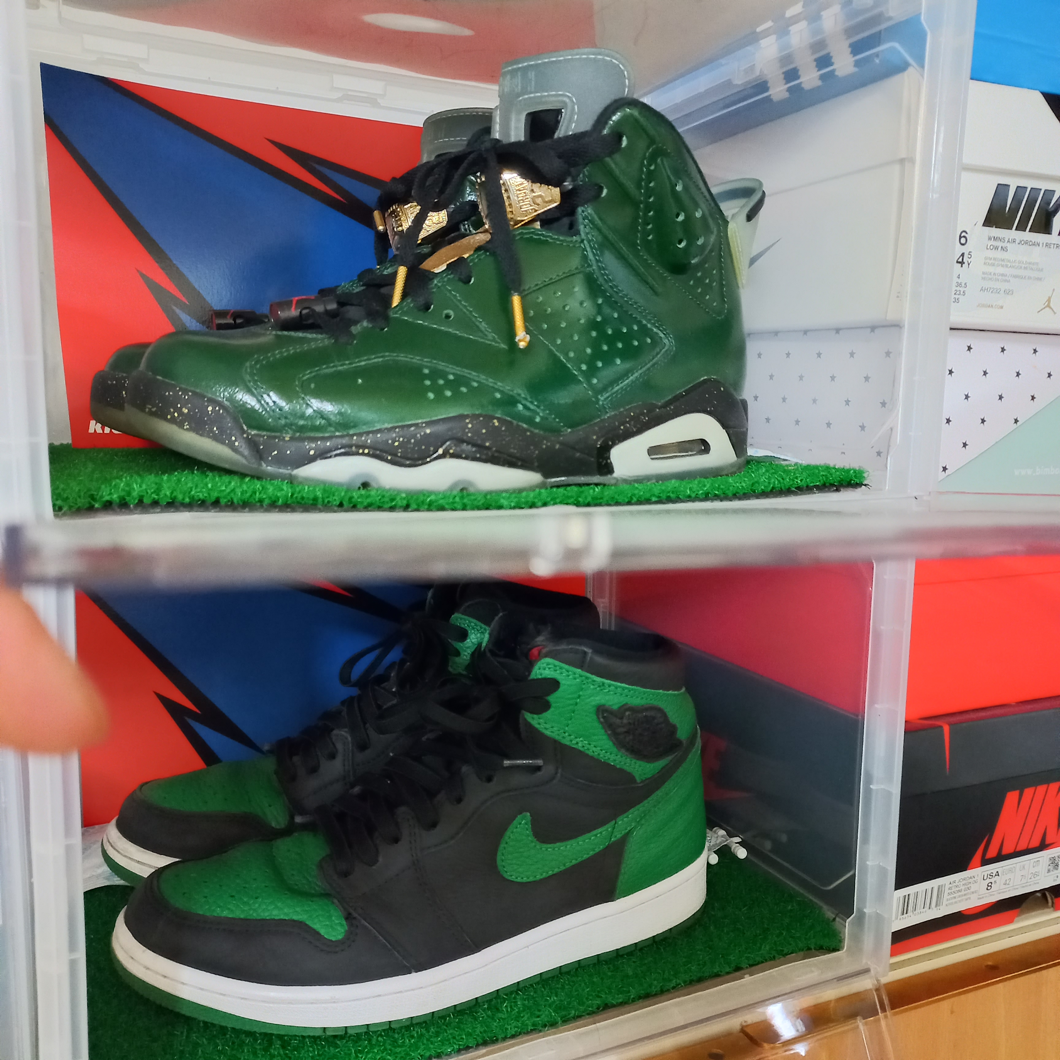 Jordan 1 Retro High OG Pine Green Black, Jordan 6 Retro Champagne 착용 스타일 - 3