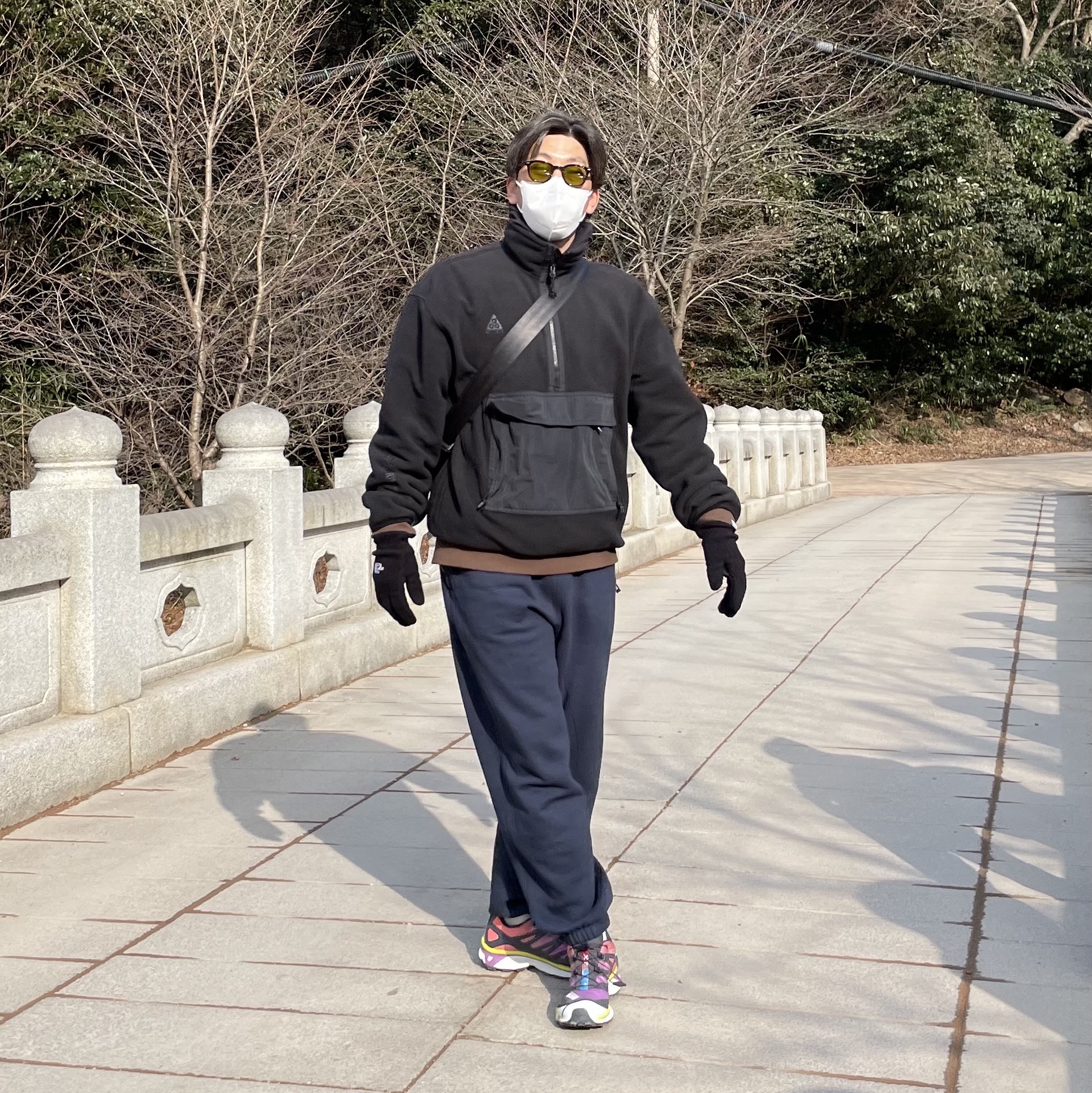 Nike ACG Polar Half Zip Anorak Black - Asia, Salomon XT-4 ADV Mulberry 착용 스타일 - 1