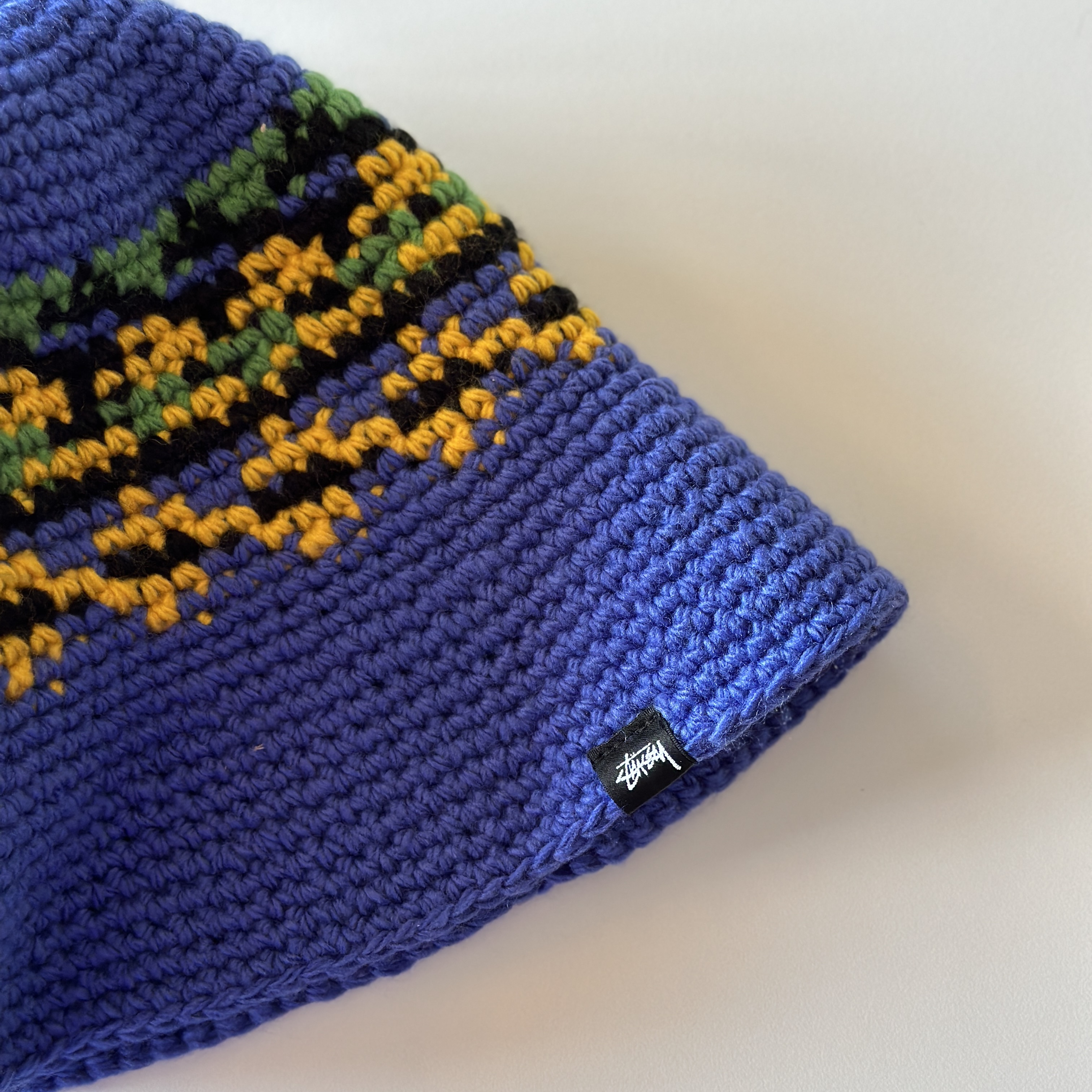 Stussy Fairisle Bucket Hat Blue 착용 스타일 - 2