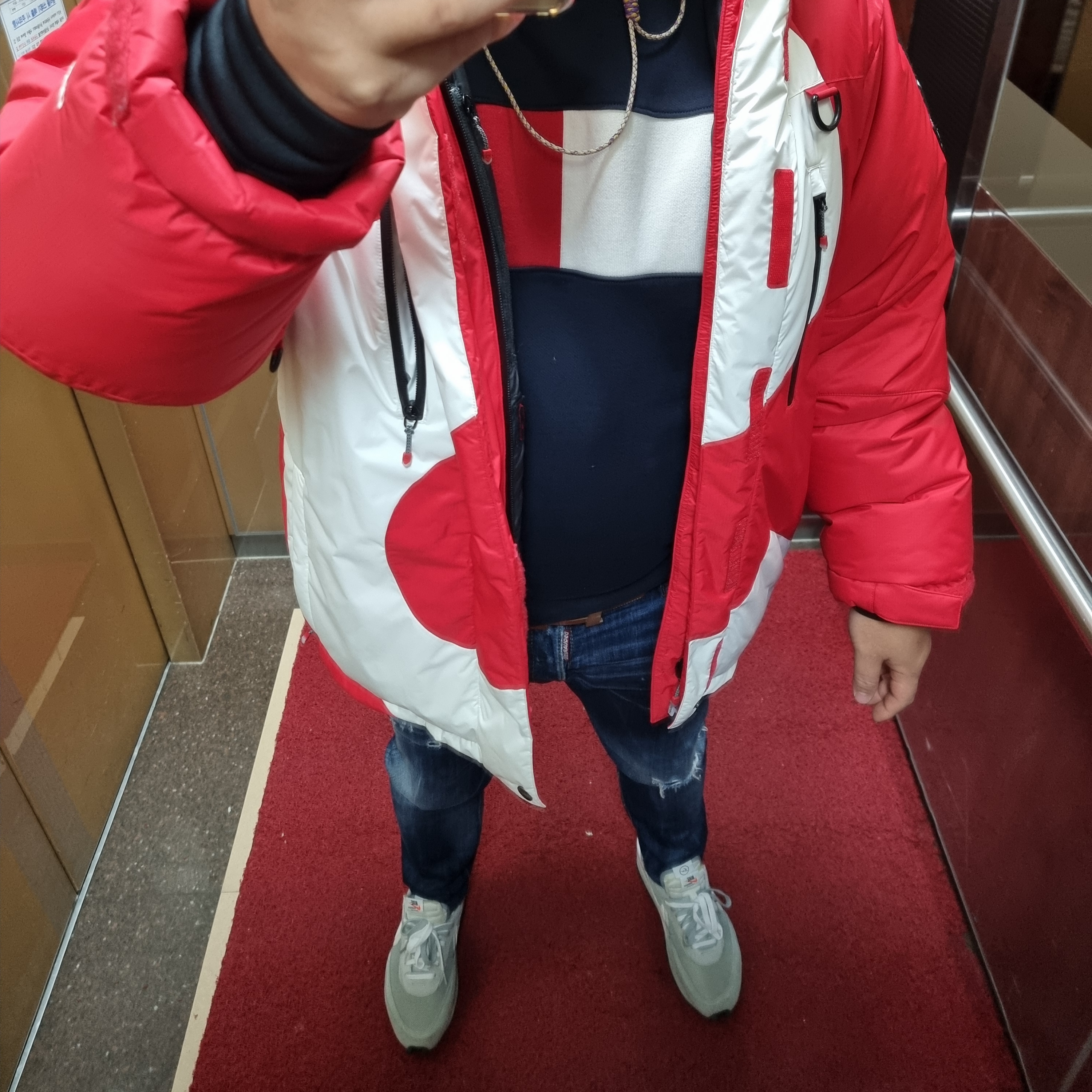 Supreme x The North Face S Logo Summit Series Himalayan Parka Red - 20FW 착용 스타일 - 1