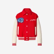 Louis Vuitton x YK Psychedelic Flower Embroidered Varsity Blouson Red