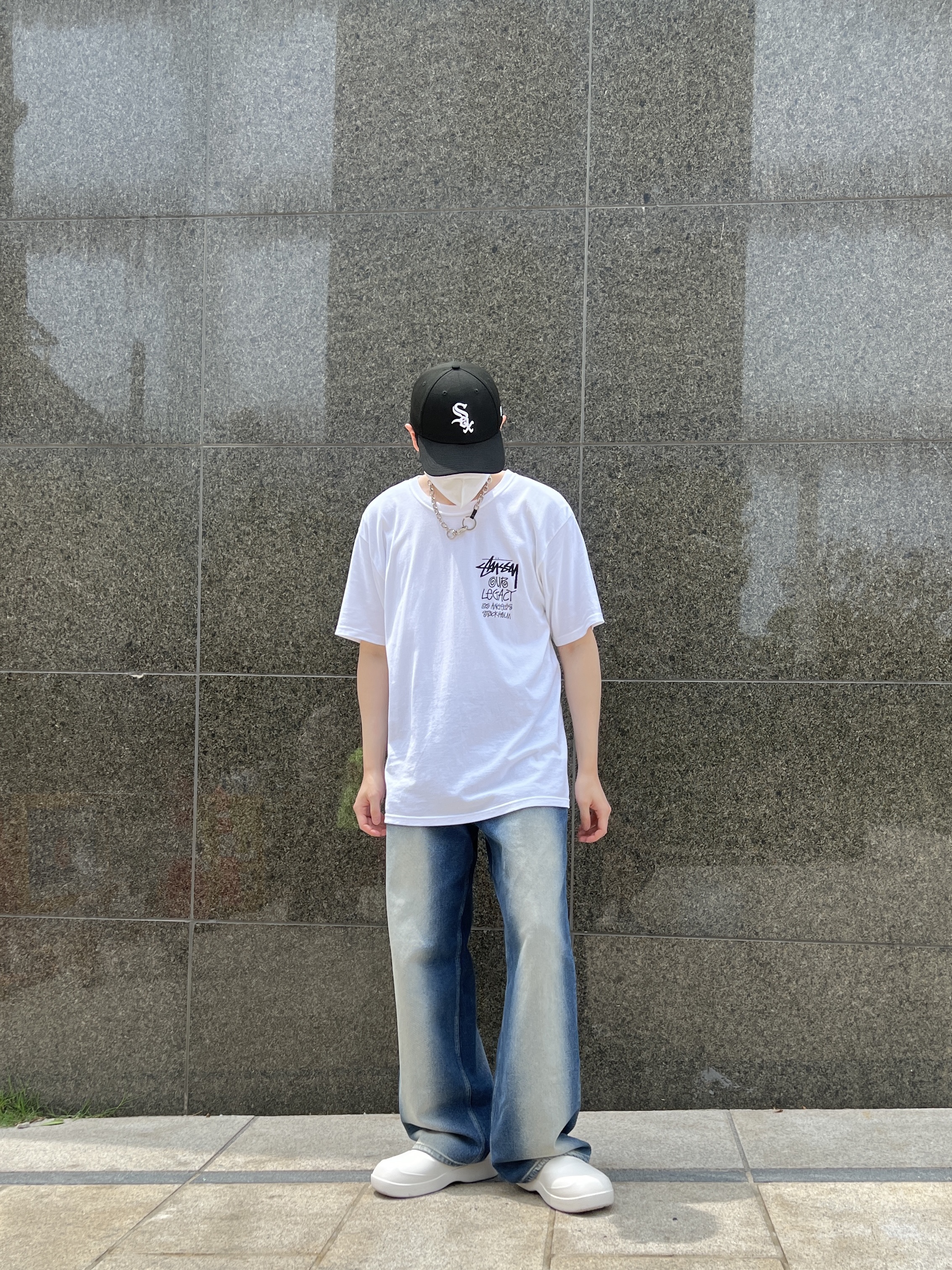 Stussy x Our Legacy Surfman T-Shirt White - 21SS 착용 스타일