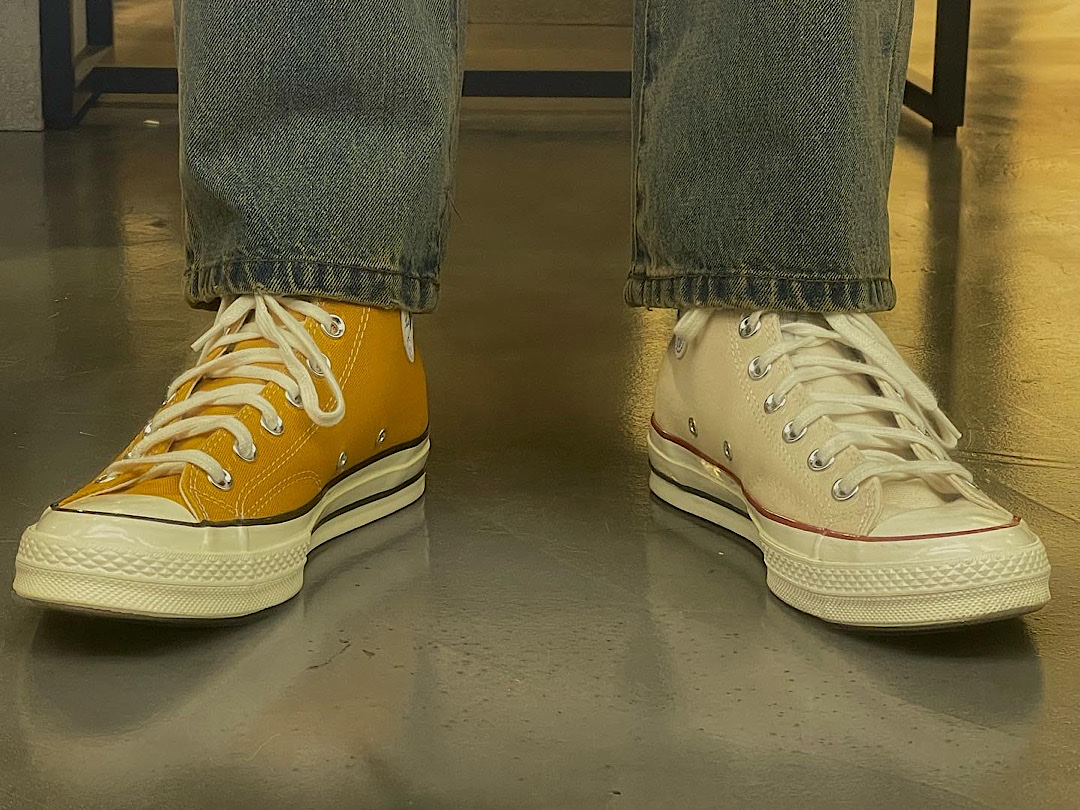 Converse Chuck 70 High Parchment, Converse Chuck 70 High Vintage Canvas Sunflower 착용 스타일