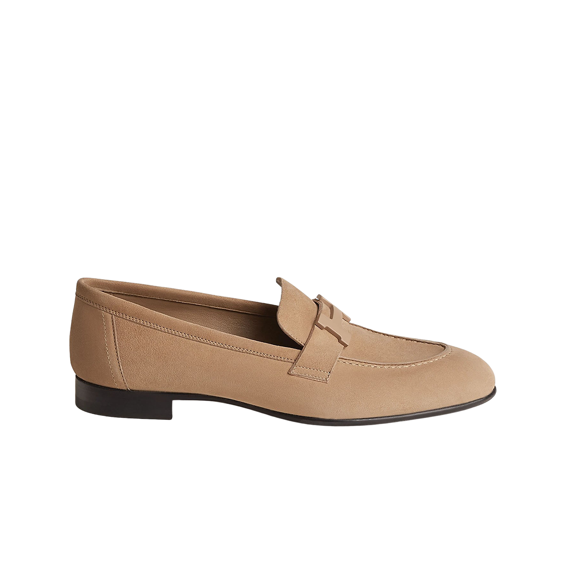(W)에르메스 파리 로퍼 스웨이드 고트스킨 & 메트 메탈 하드웨어 베쥬 아흐질((W)Hermes Paris Loafers Suede Goatskin & Matte Metal Beige Argile) - 1