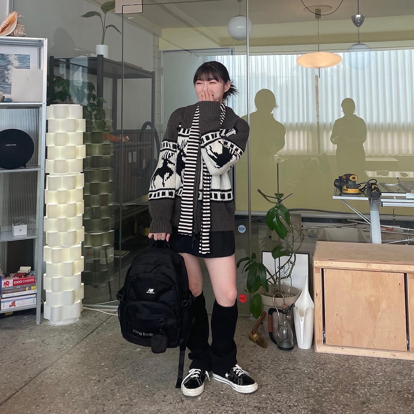 Converse One Star Ox Black 착용 스타일 - 3