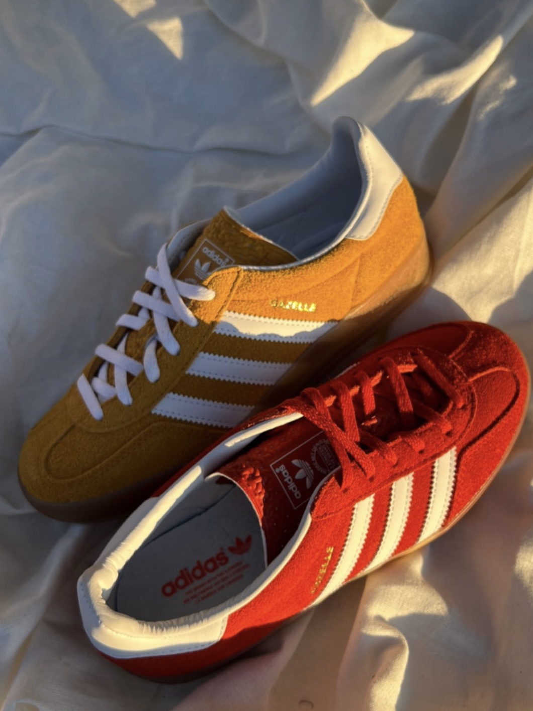 (W) Adidas Gazelle Indoor Bold Orange Cloud White, (W) Adidas Gazelle Indoor Orange Peel Cloud White 착용 스타일