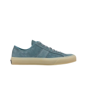Tom Ford Suede Cambridge Lace Up Sneakers Light Blue Opal White