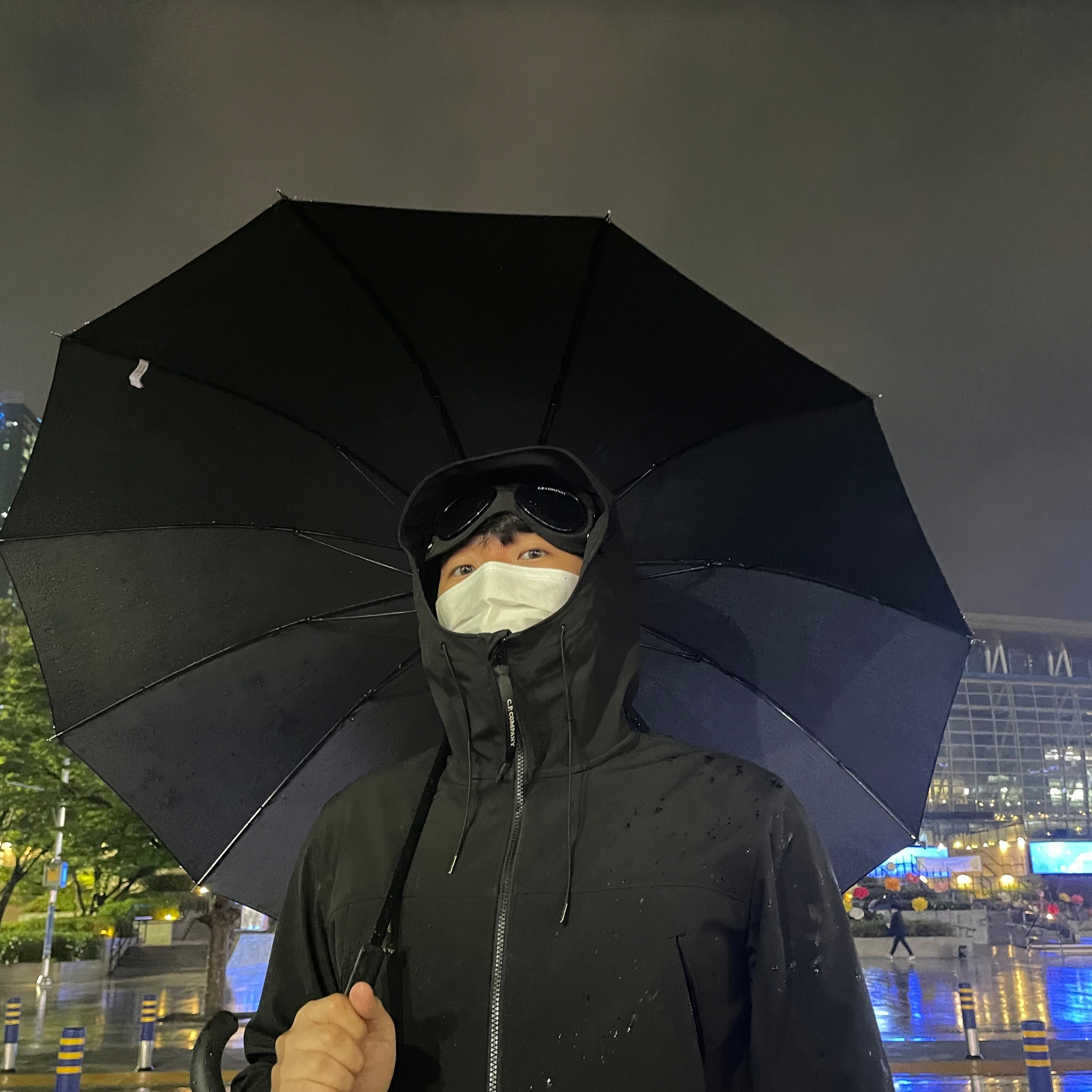 C.P. Company Shell-R Goggle Jacket Black - 22SS 착용 스타일