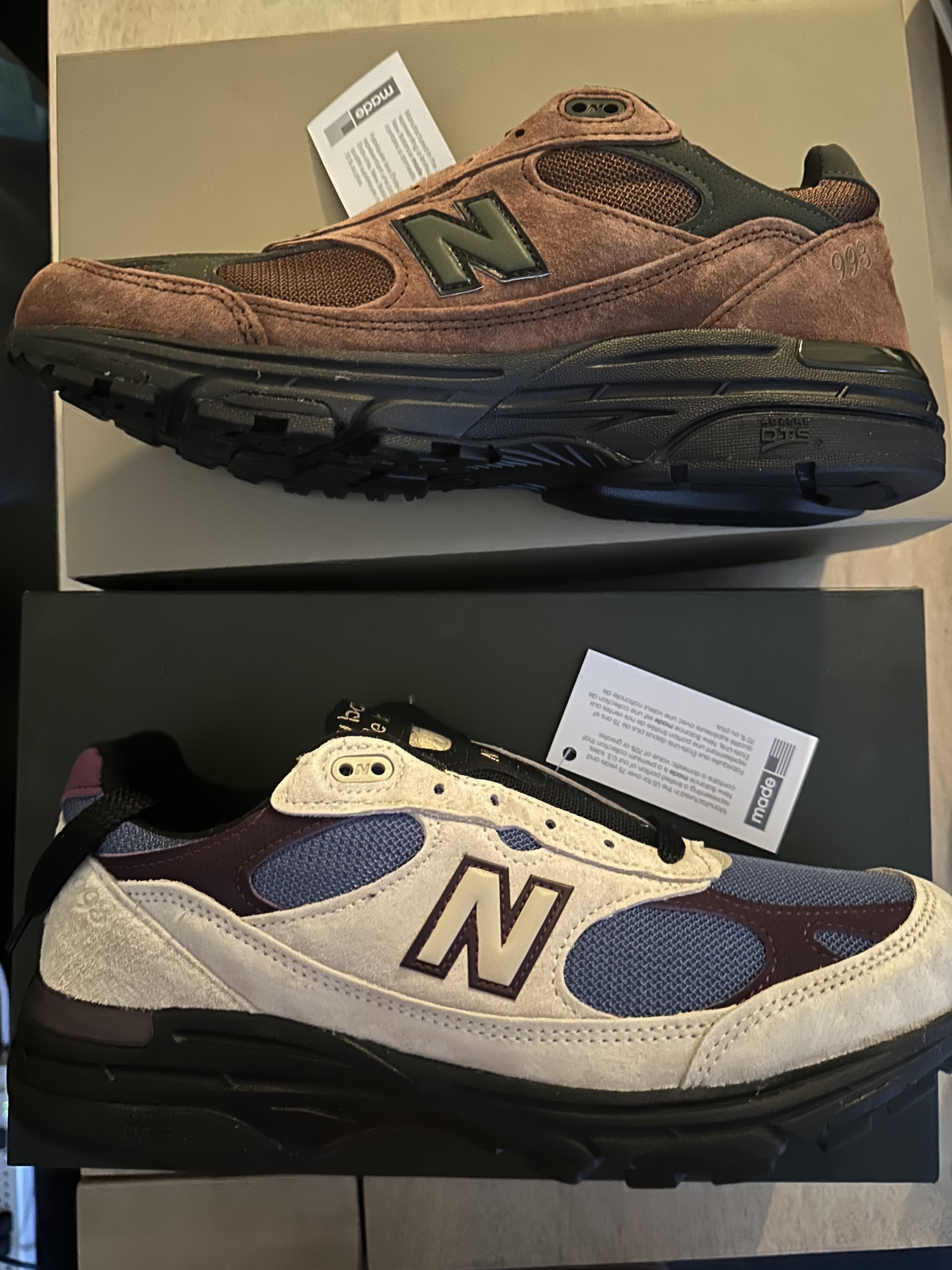 New Balance x Aime Leon Dore 993 Made in USA Taupe, New Balance x Aime Leon Dore 993 Made in USA Brown 착용 스타일 - 2