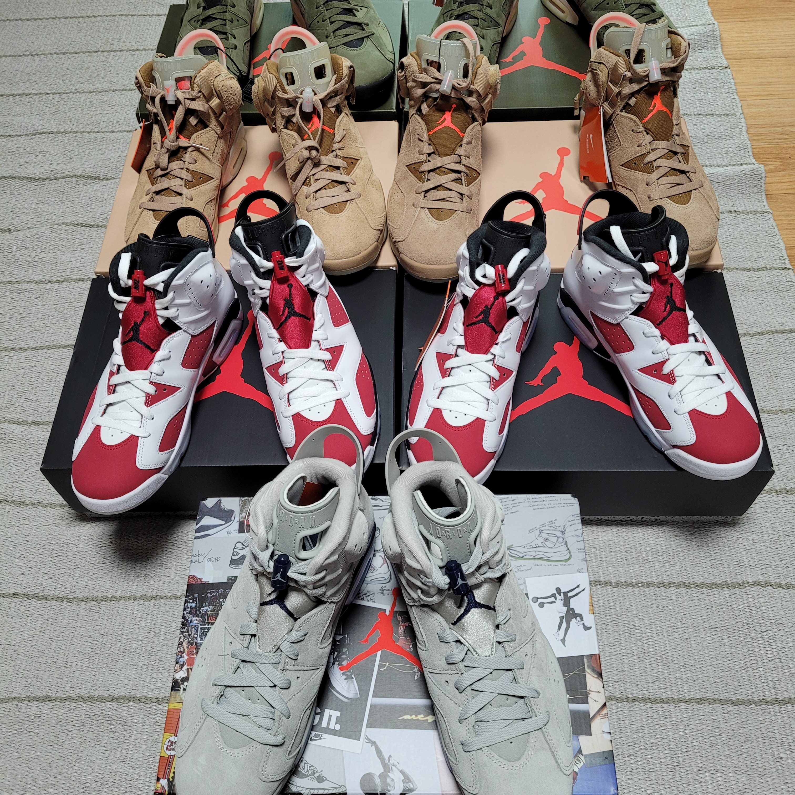 Jordan 6 x Travis Scott Retro SP British Khaki, Jordan 6 x Travis Scott Retro Olive 착용 스타일 - 1