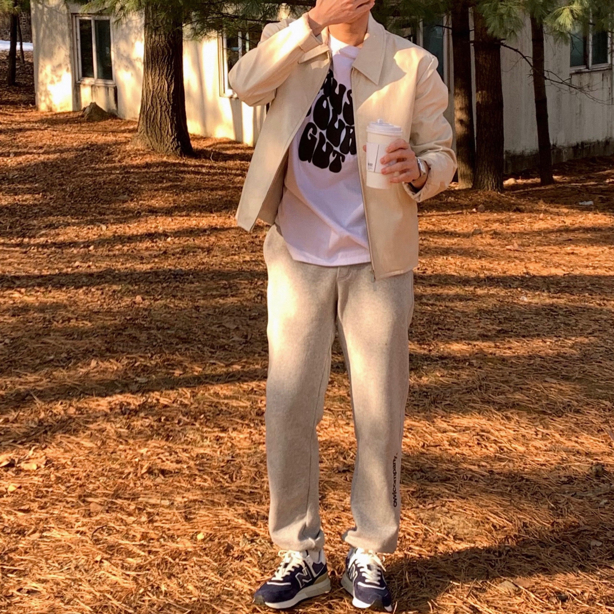 New Balance 574 Legacy Navy 착용 스타일 - 1