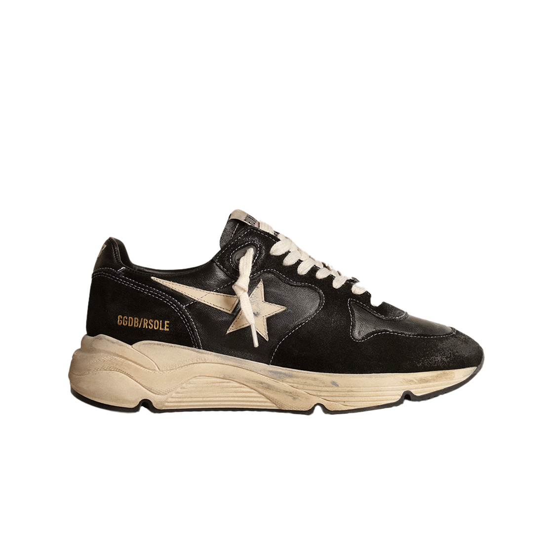 (W) 골든구스 러닝 솔 스니커즈 블랙 화이트((W) Golden Goose Running Sole Sneakers Black White) - 1