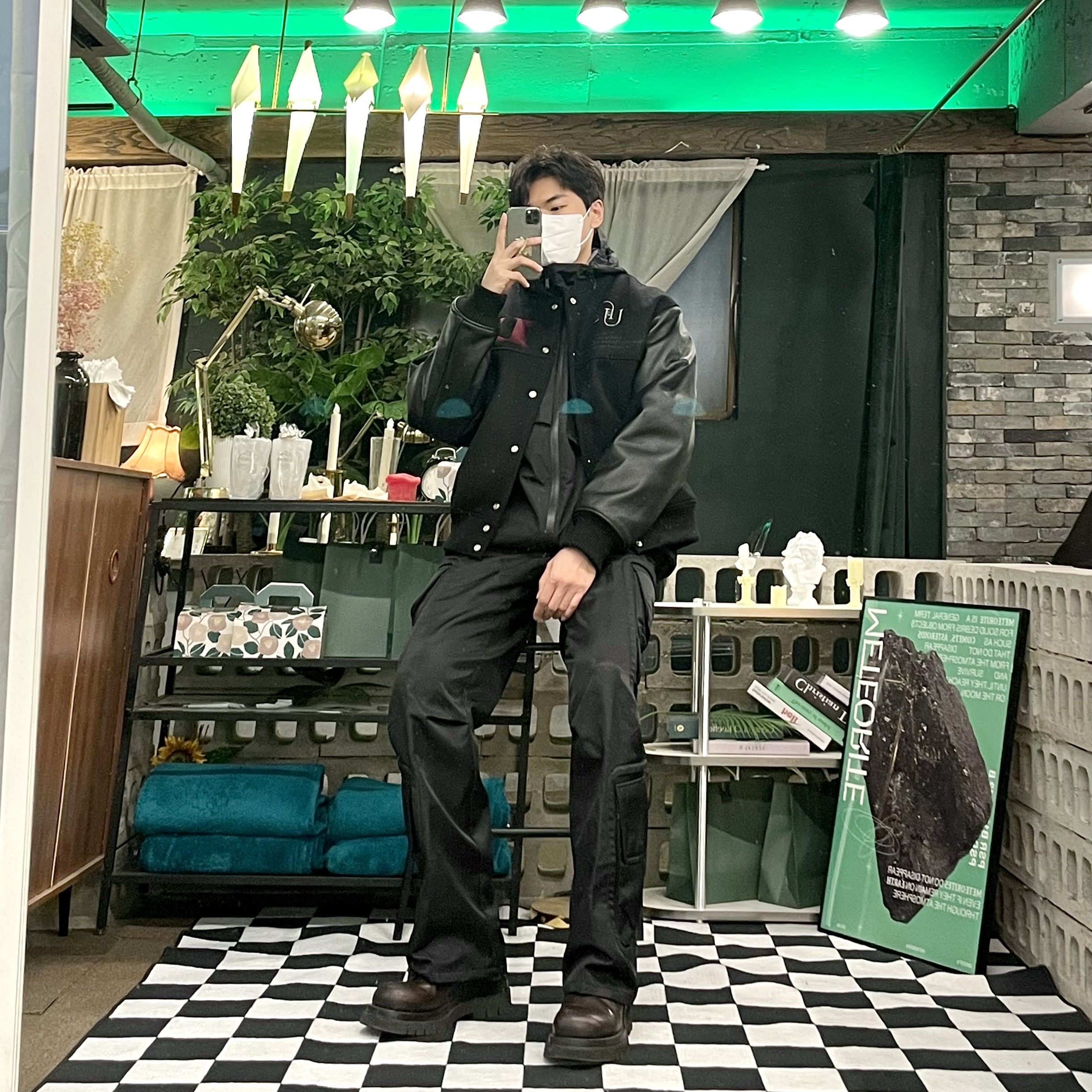 Undermycar Operation Chromite Kerberos Oversized Varsity Jacket Ox Blood - 22FW 착용 스타일