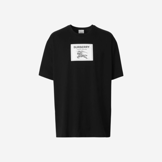 버버리 프로섬 라벨 코튼 티셔츠 블랙