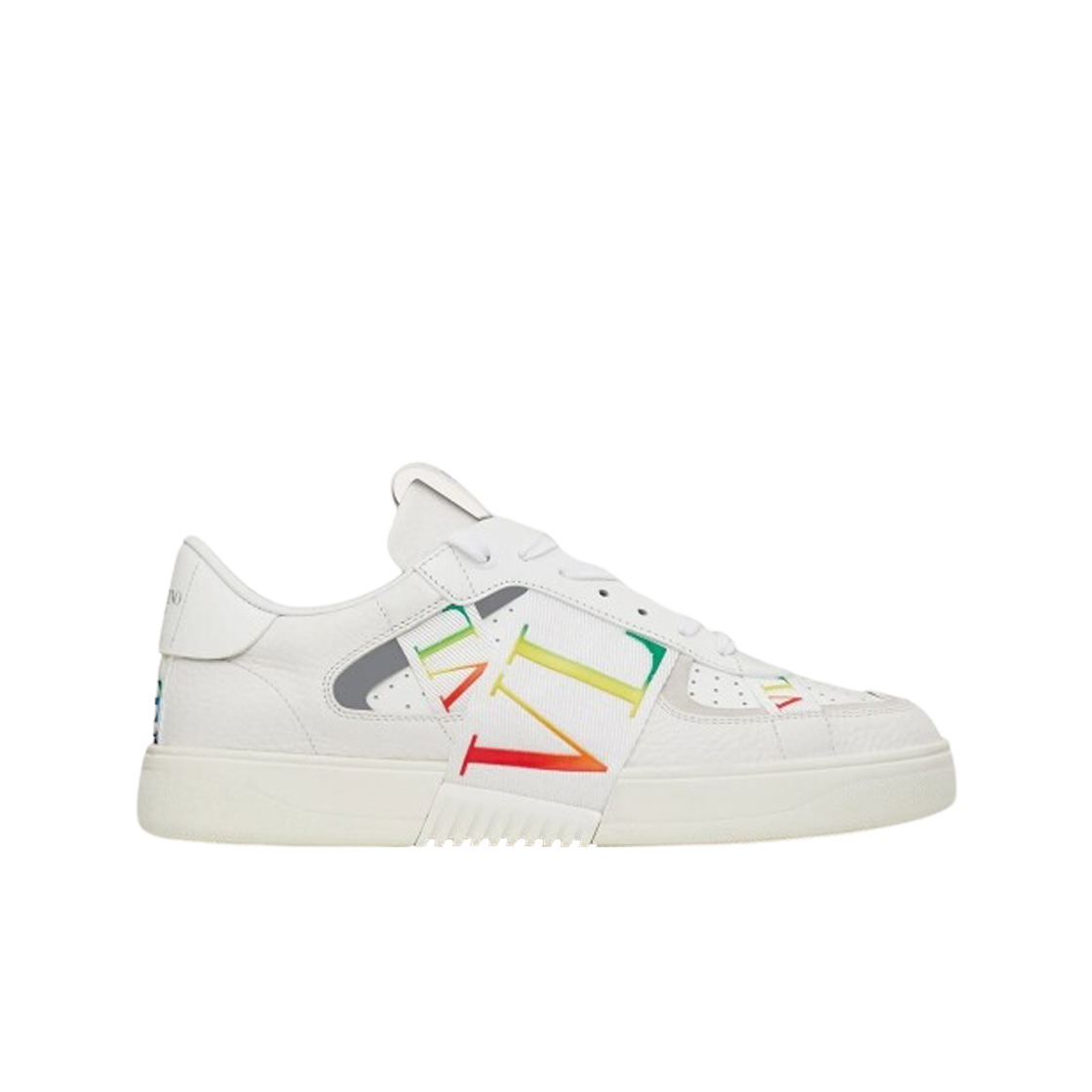 발렌티노 송아지 가죽 & 패브릭 밴드 VL7N 로우탑 스니커즈 화이트 멀티컬러(Valentino Calfskin VL7N Low-Top Sneakers With Bands White Multicolor) - 1