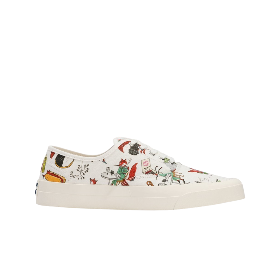 메종 키츠네 올리 올오버 프린트 레이스 스니커즈 멀티컬러(Maison Kitsune Oly All-Over Print Laced Sneakers Multicolor)