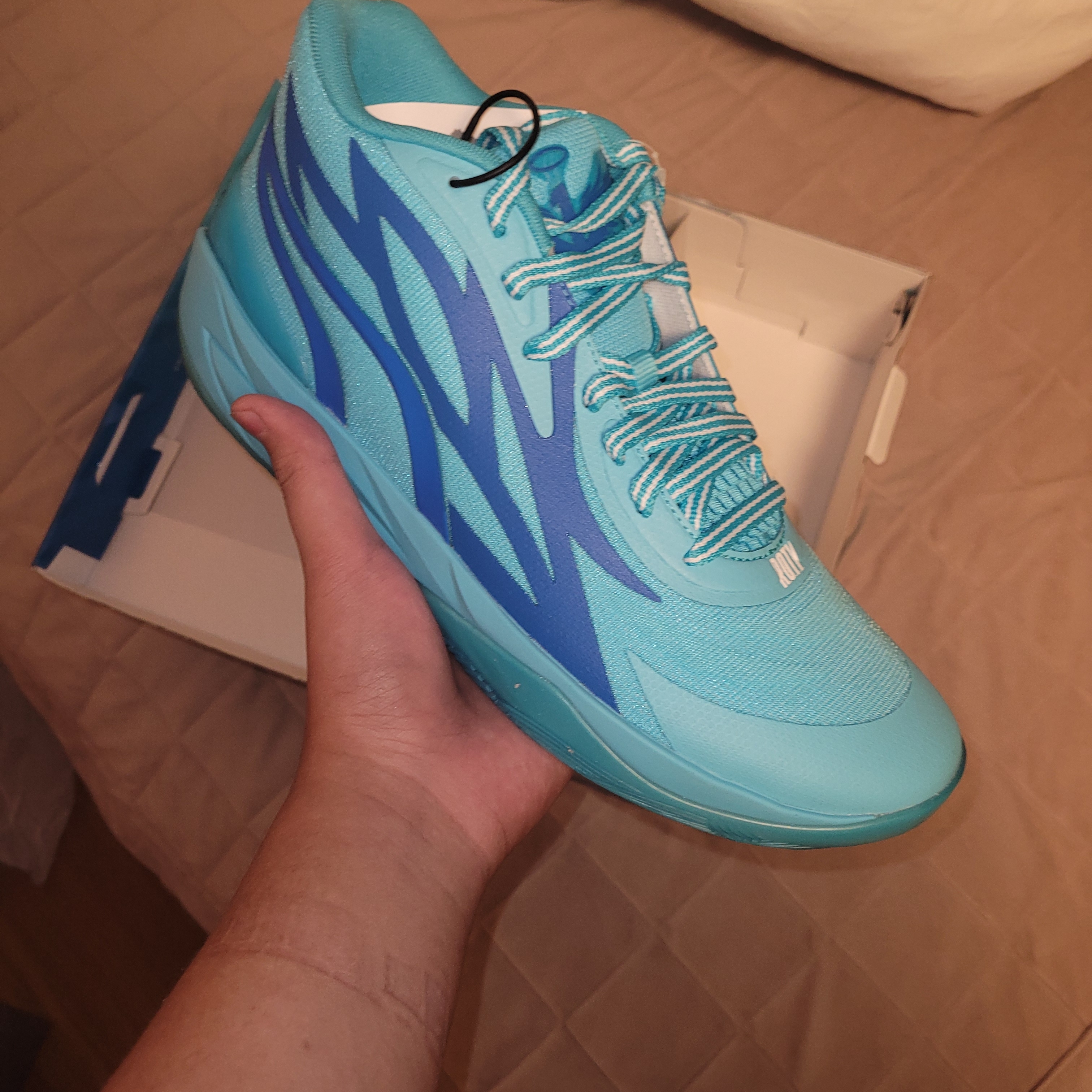 Puma MB.02 Lamelo Ball Blue Atoll Ultra Blue 착용 스타일 - 3