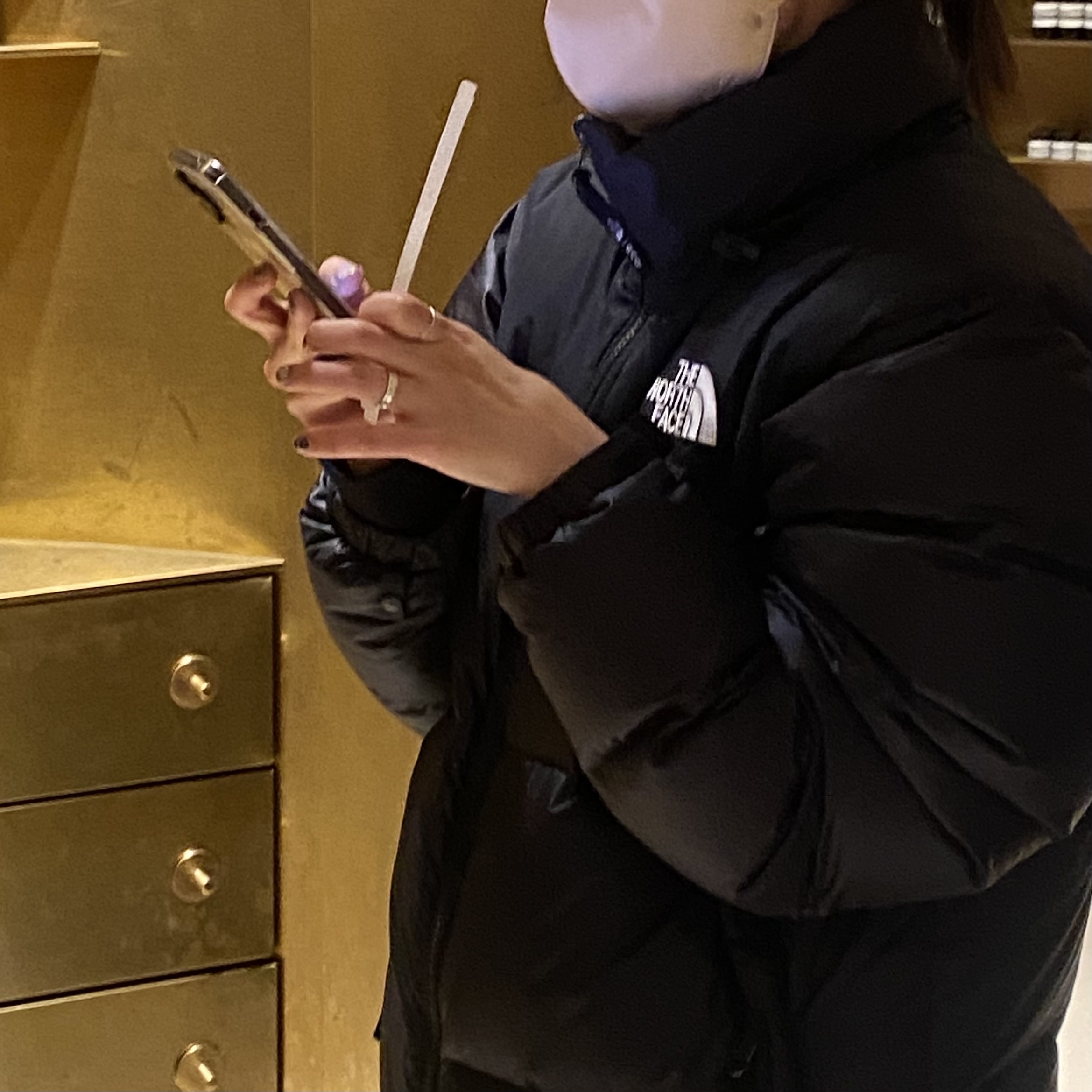The North Face 1996 Eco Nuptse Jacket Black 착용 스타일