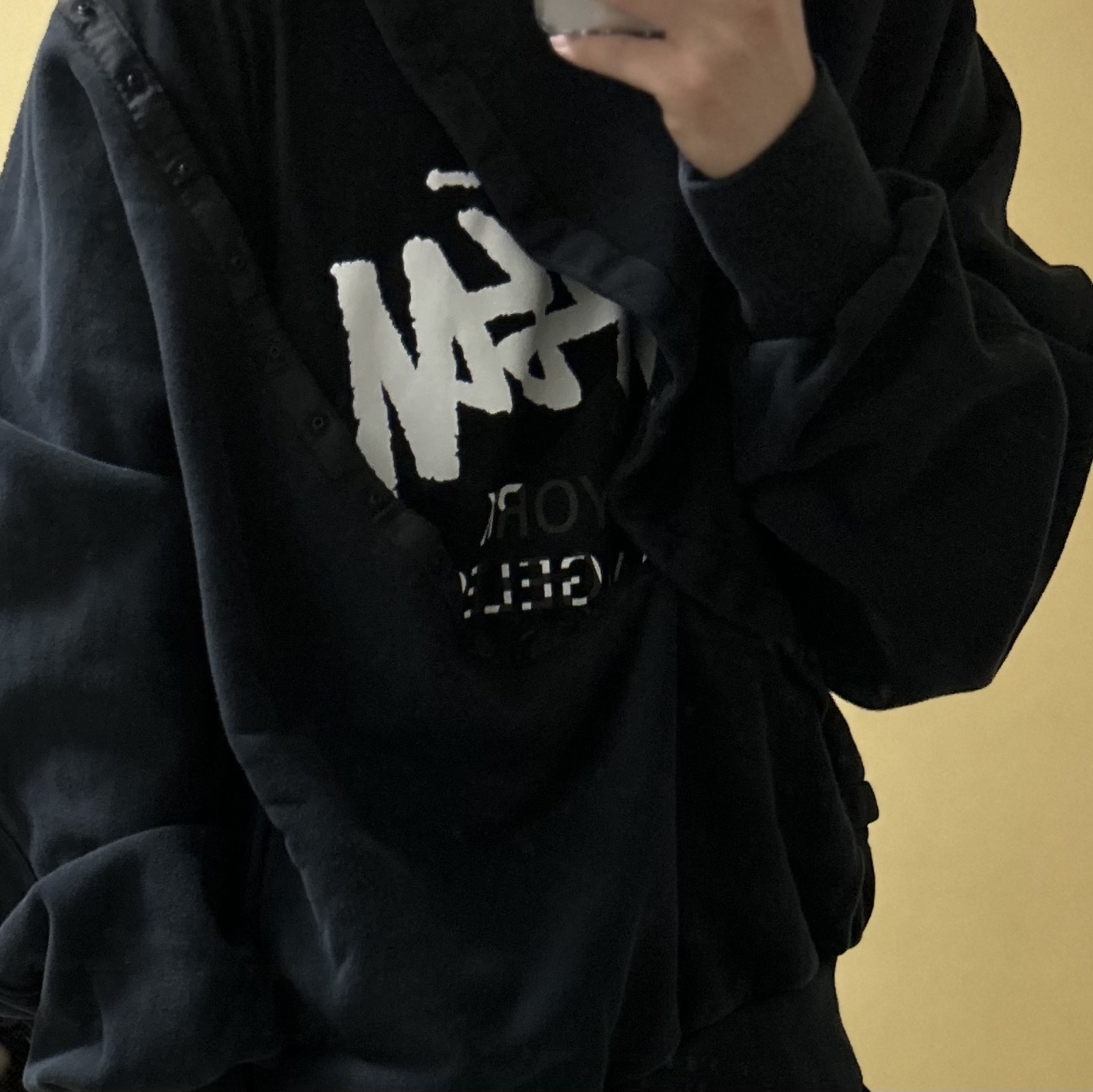 Nonnod x Shinsegae BAYC #8446 2-Piece Cropped Hoodie Washed Black, Nike x Stussy Air Force 1 '07 Mid SP Black and Light Bone 착용 스타일 - 3