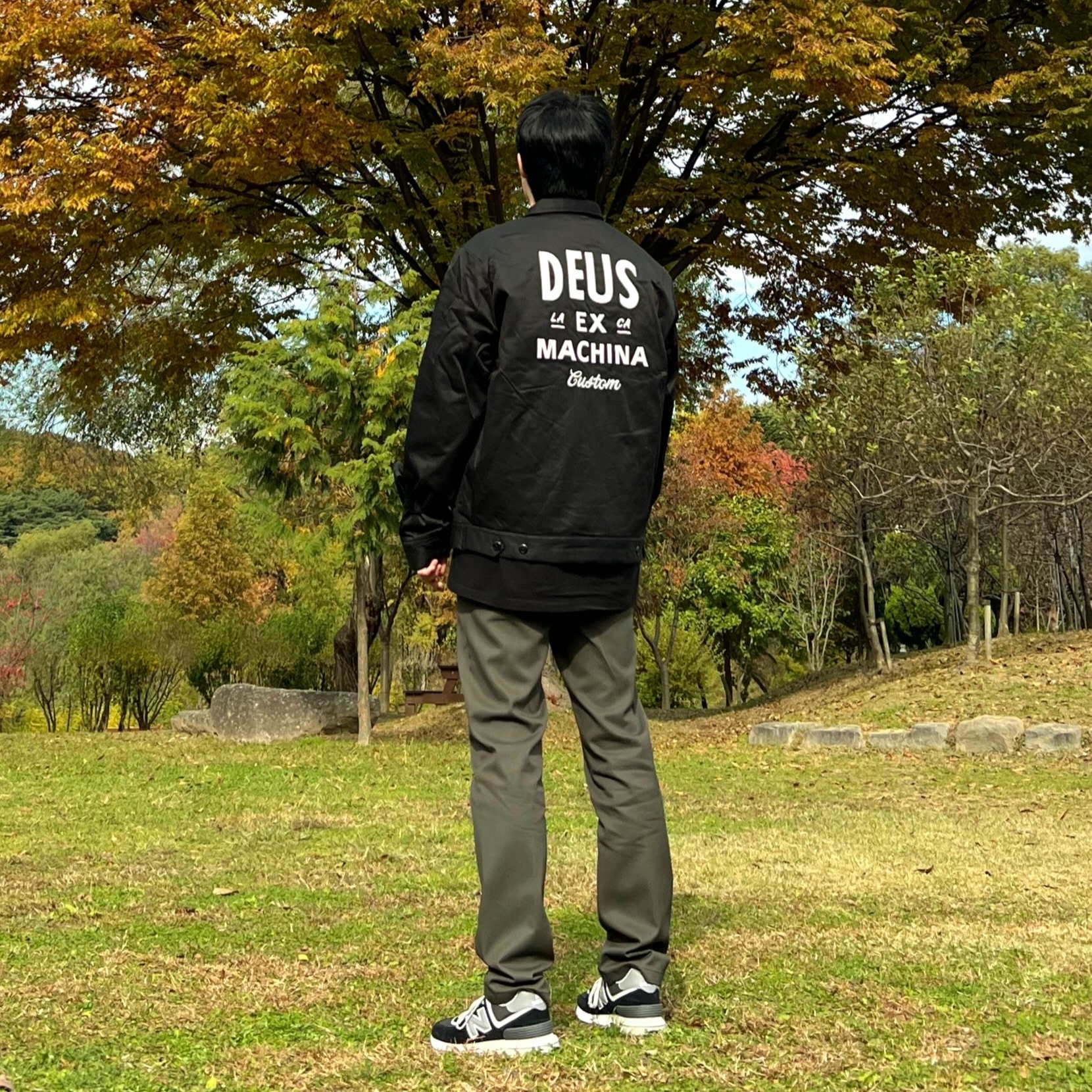 New Balance 574 Legacy Black 착용 스타일 - 1